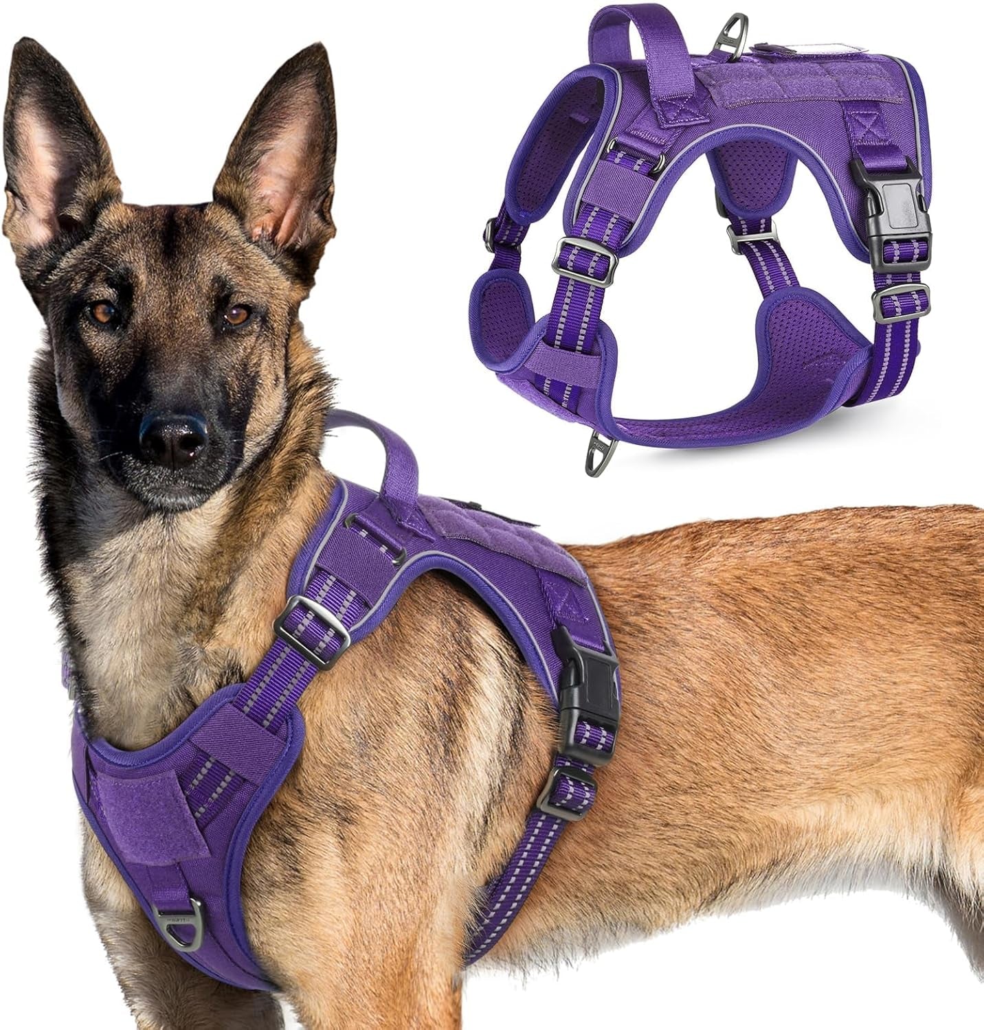 No Pull Tactical Dog Harness Molle Vest Adjustable Medium Large Dogs