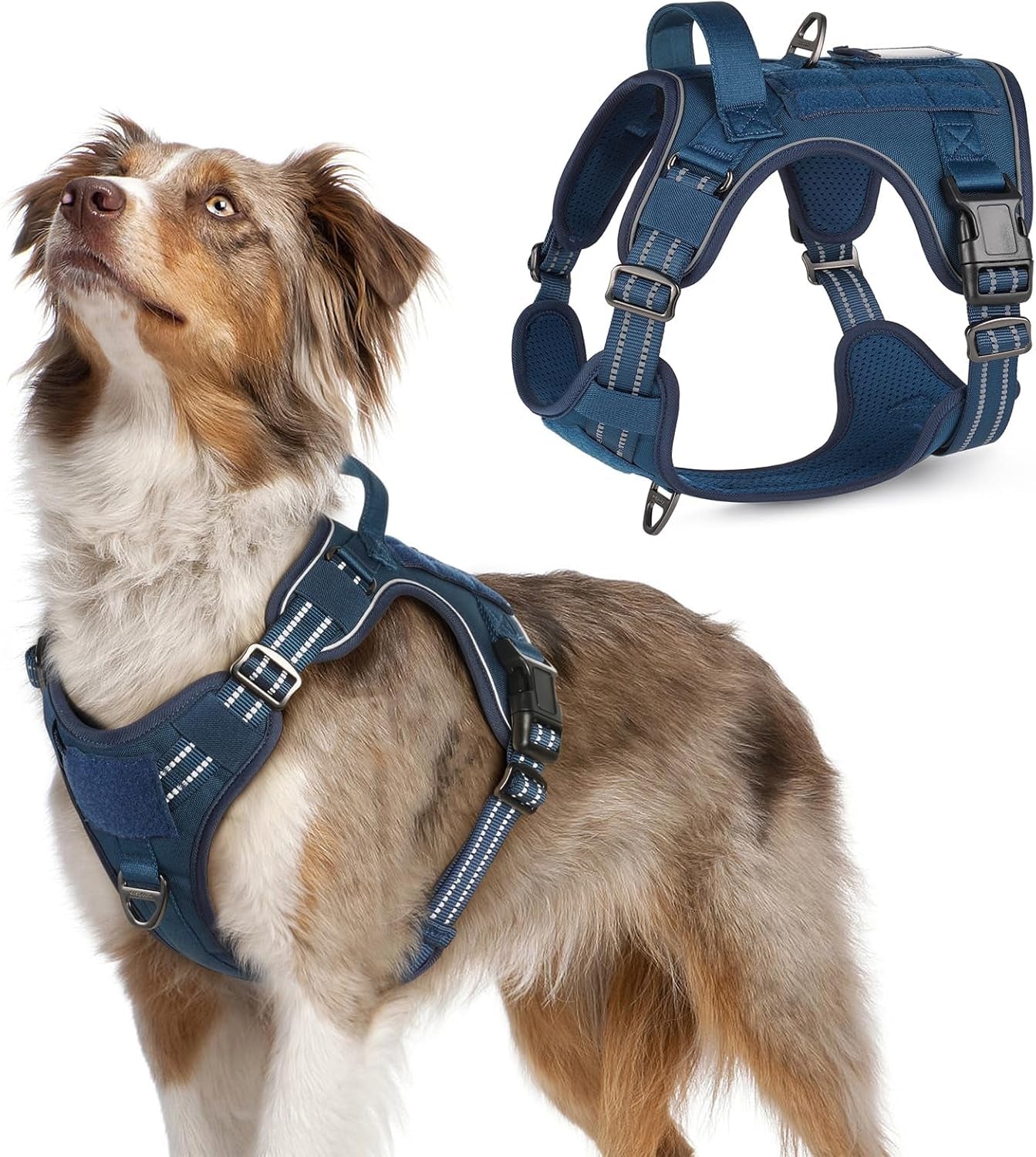 No Pull Tactical Dog Harness Molle Vest Adjustable Medium Large Dogs