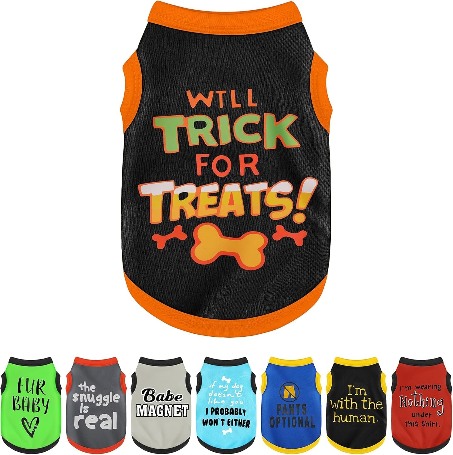 Dog Shirt Set 8 Pack Breathable Puppy Clothes Summer Fall XS-3XL
