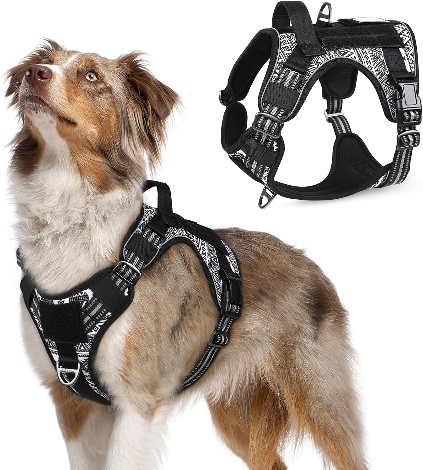 No Pull Tactical Dog Harness Molle Vest Adjustable Medium Large Dogs