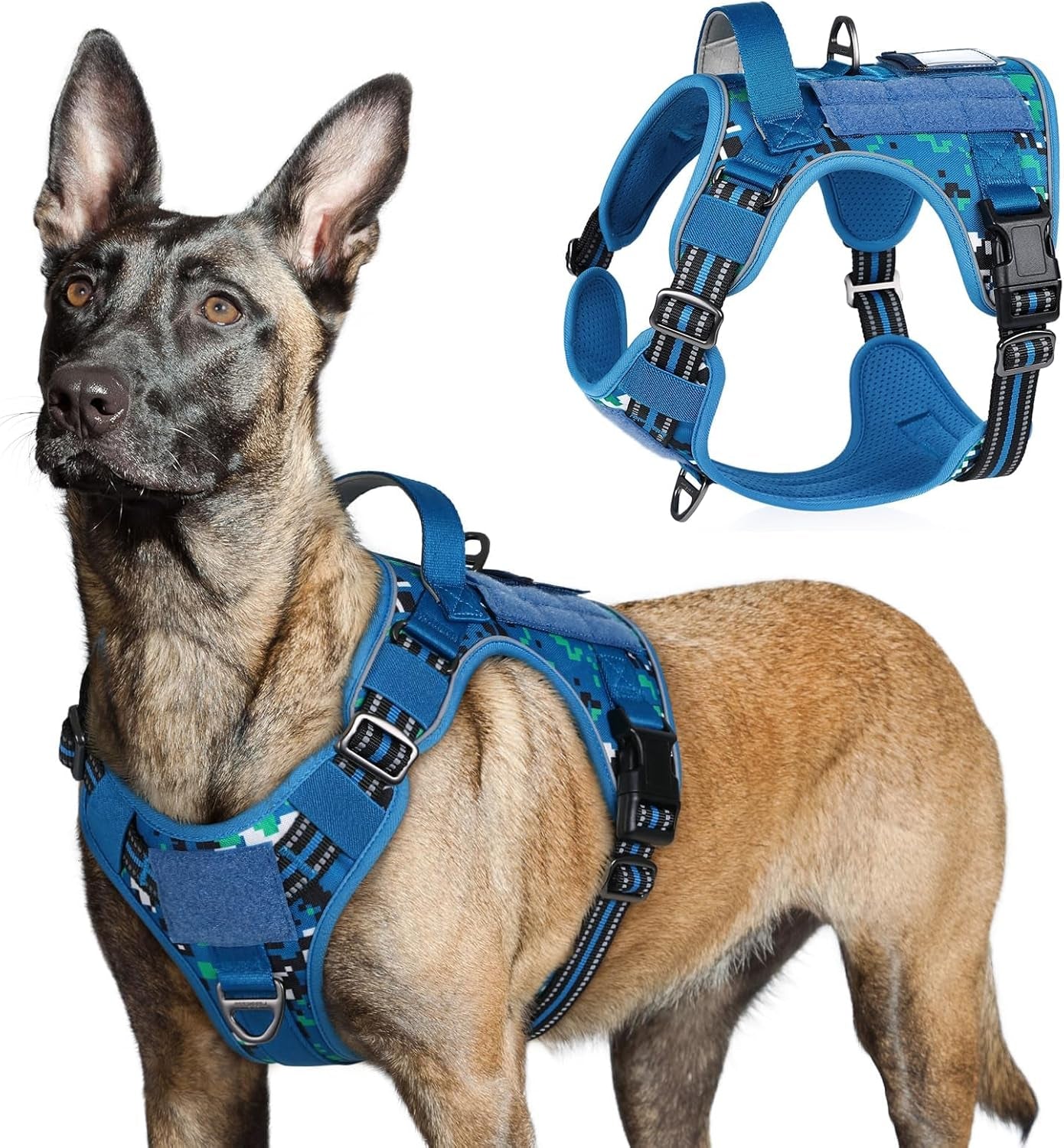 No Pull Tactical Dog Harness Molle Vest Adjustable Medium Large Dogs