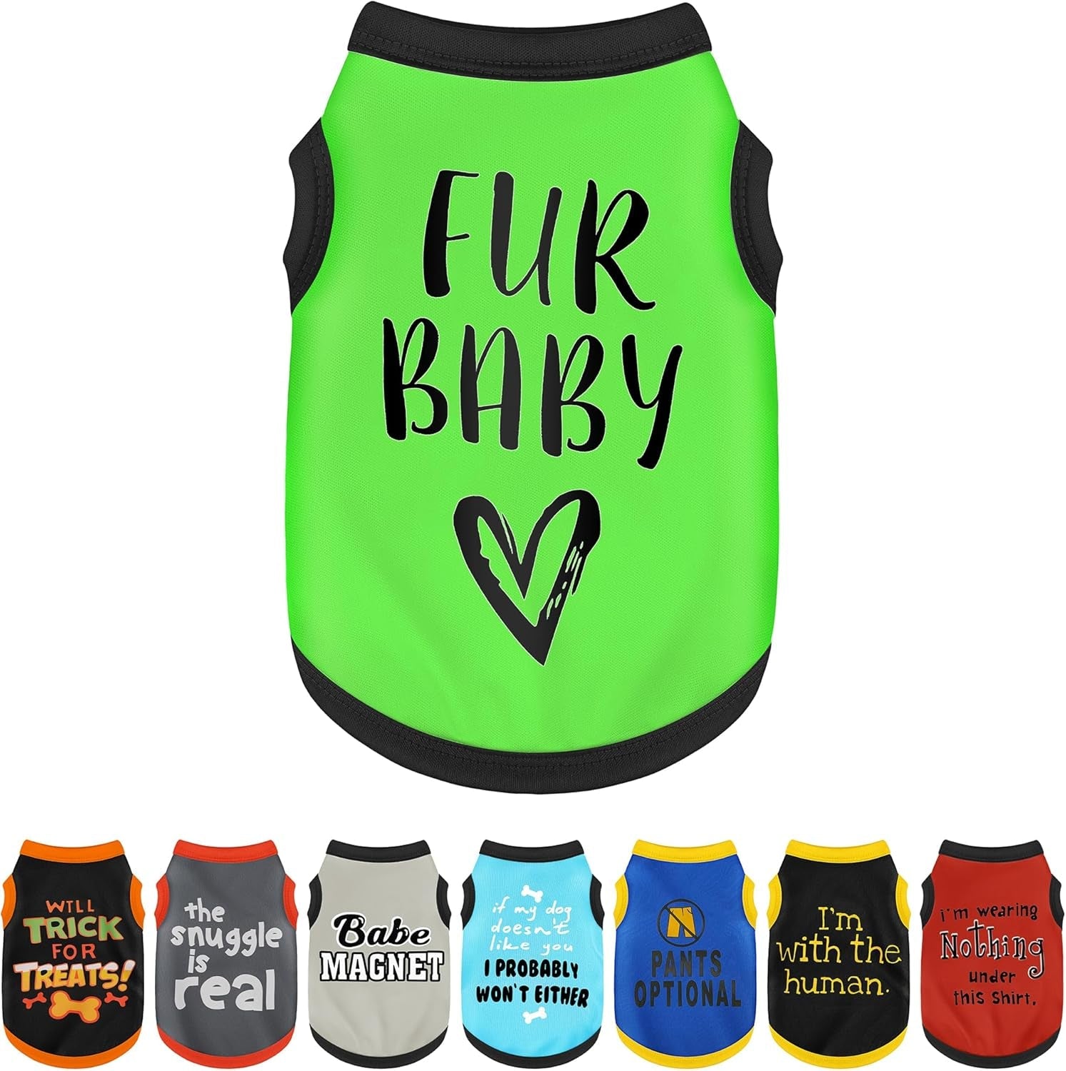 Dog Shirt Set 8 Pack Breathable Puppy Clothes Summer Fall XS-3XL