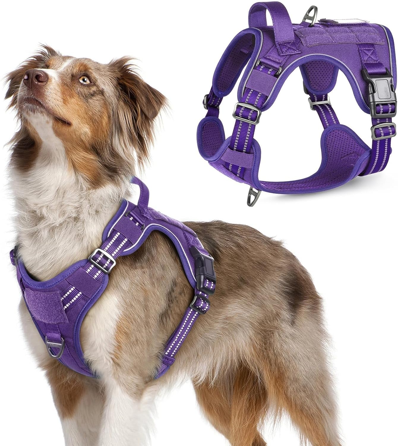 No Pull Tactical Dog Harness Molle Vest Adjustable Medium Large Dogs