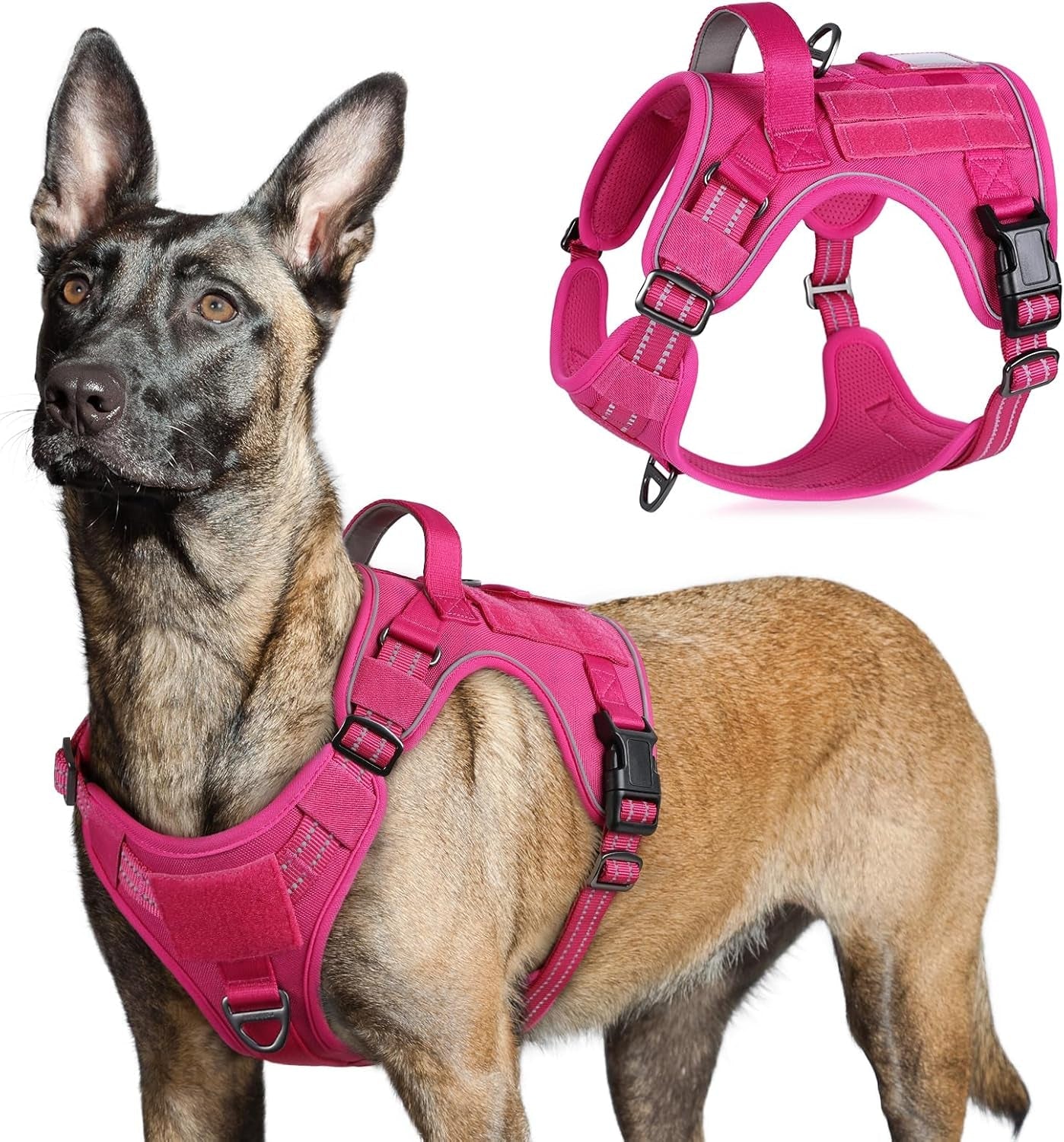 No Pull Tactical Dog Harness Molle Vest Adjustable Medium Large Dogs
