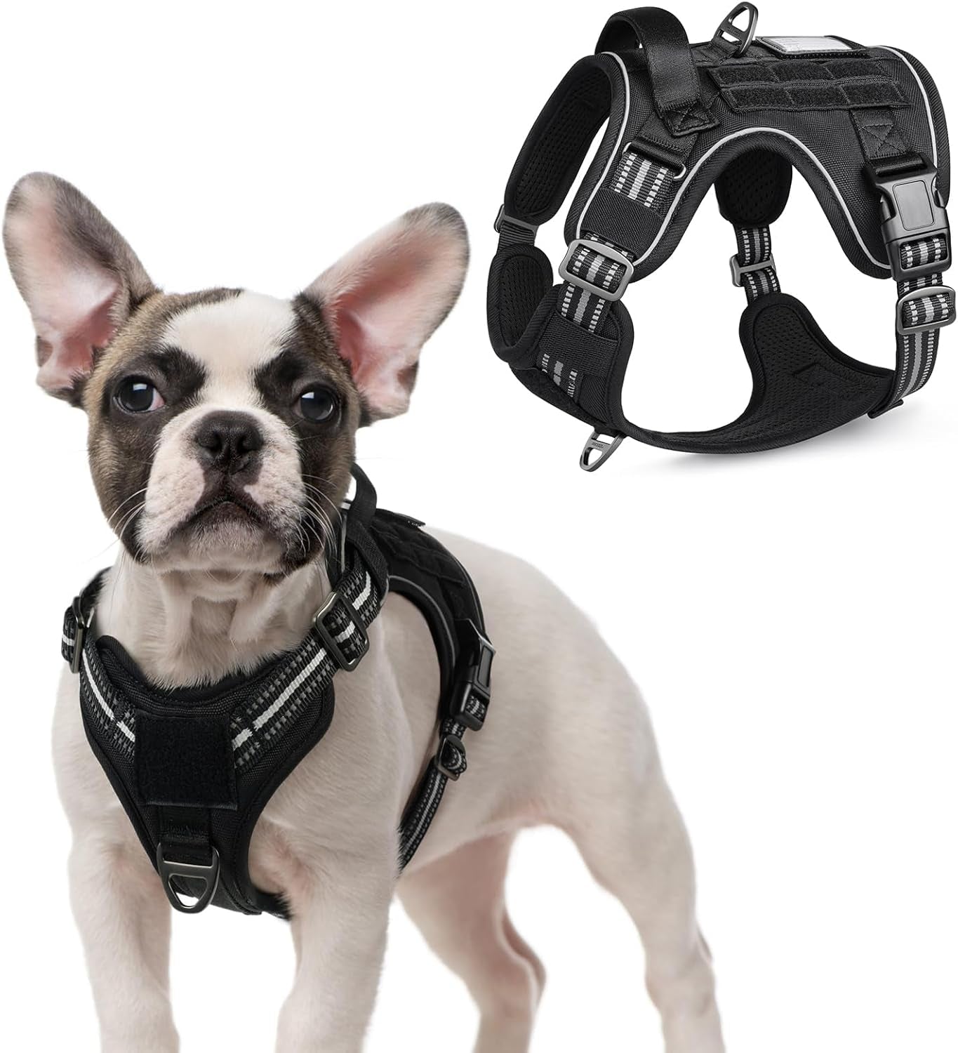No Pull Tactical Dog Harness Molle Vest Adjustable Medium Large Dogs