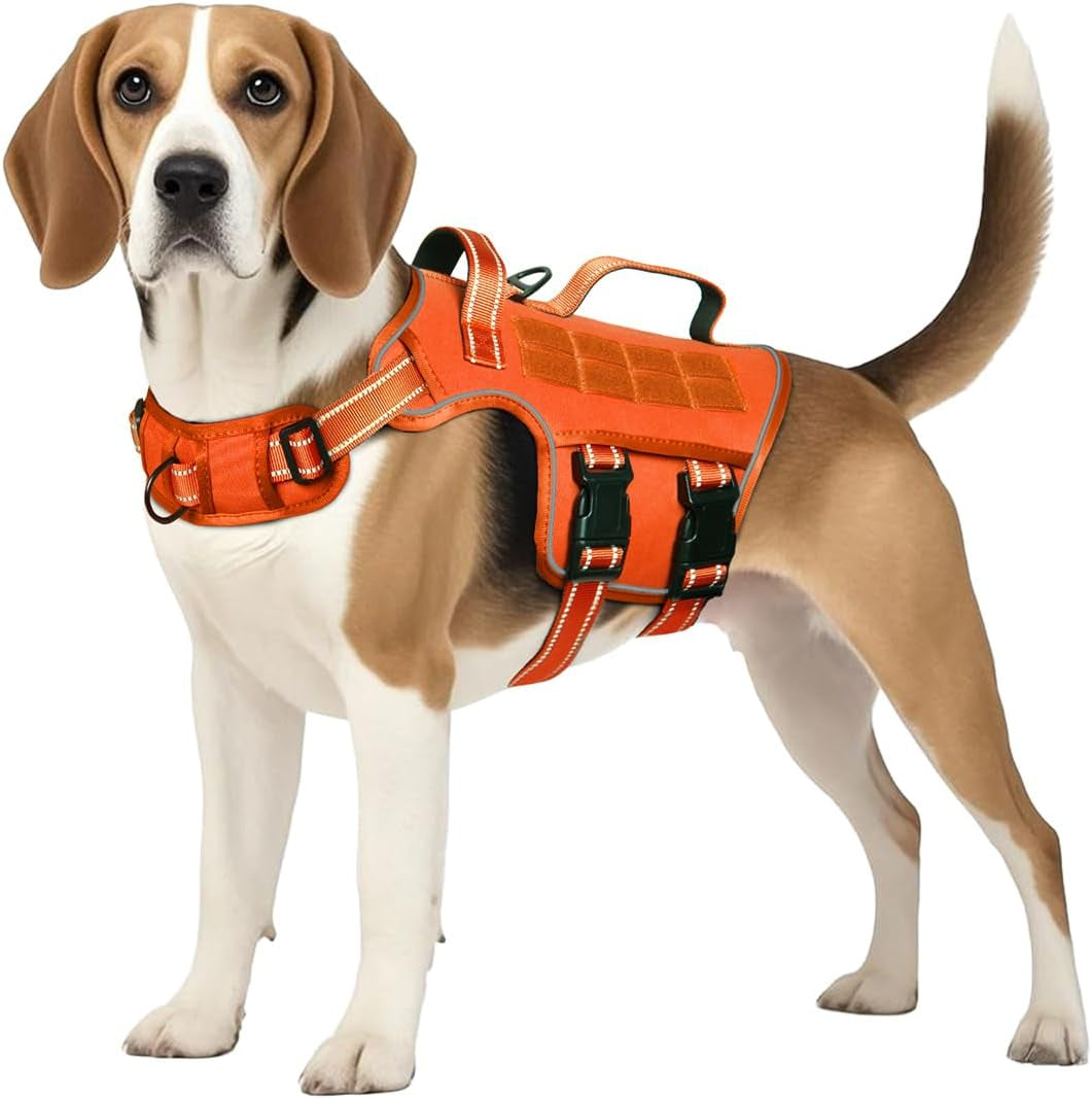 No Pull Tactical Dog Harness Heavy Duty Molle Vest for Medium to XLarge Dogs