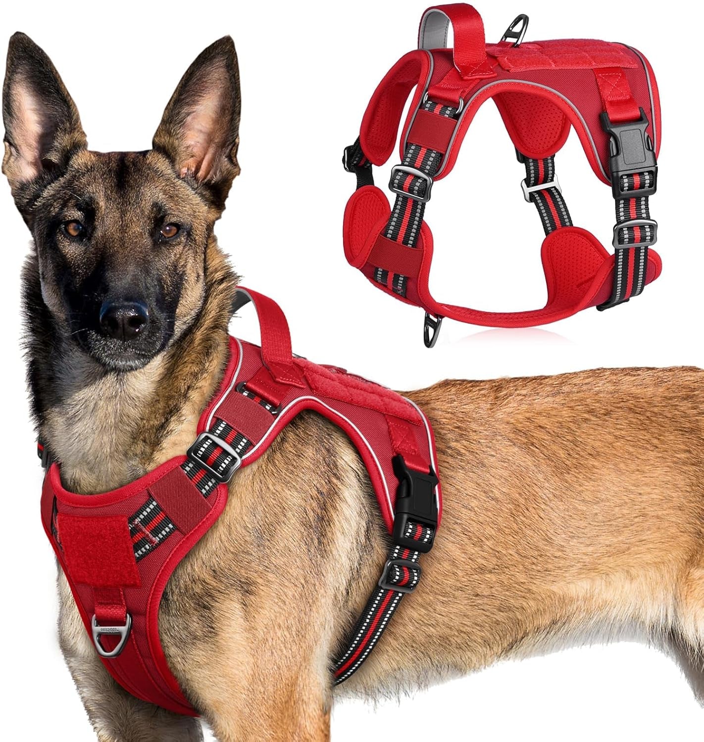 No Pull Tactical Dog Harness Molle Vest Adjustable Medium Large Dogs