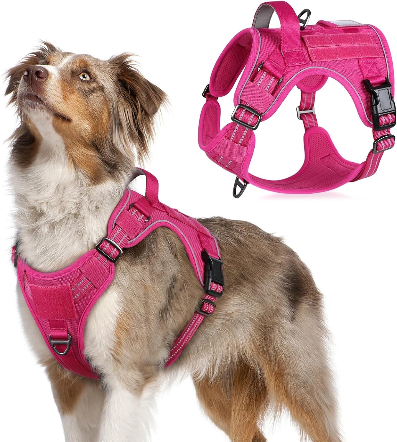 No Pull Tactical Dog Harness Molle Vest Adjustable Medium Large Dogs