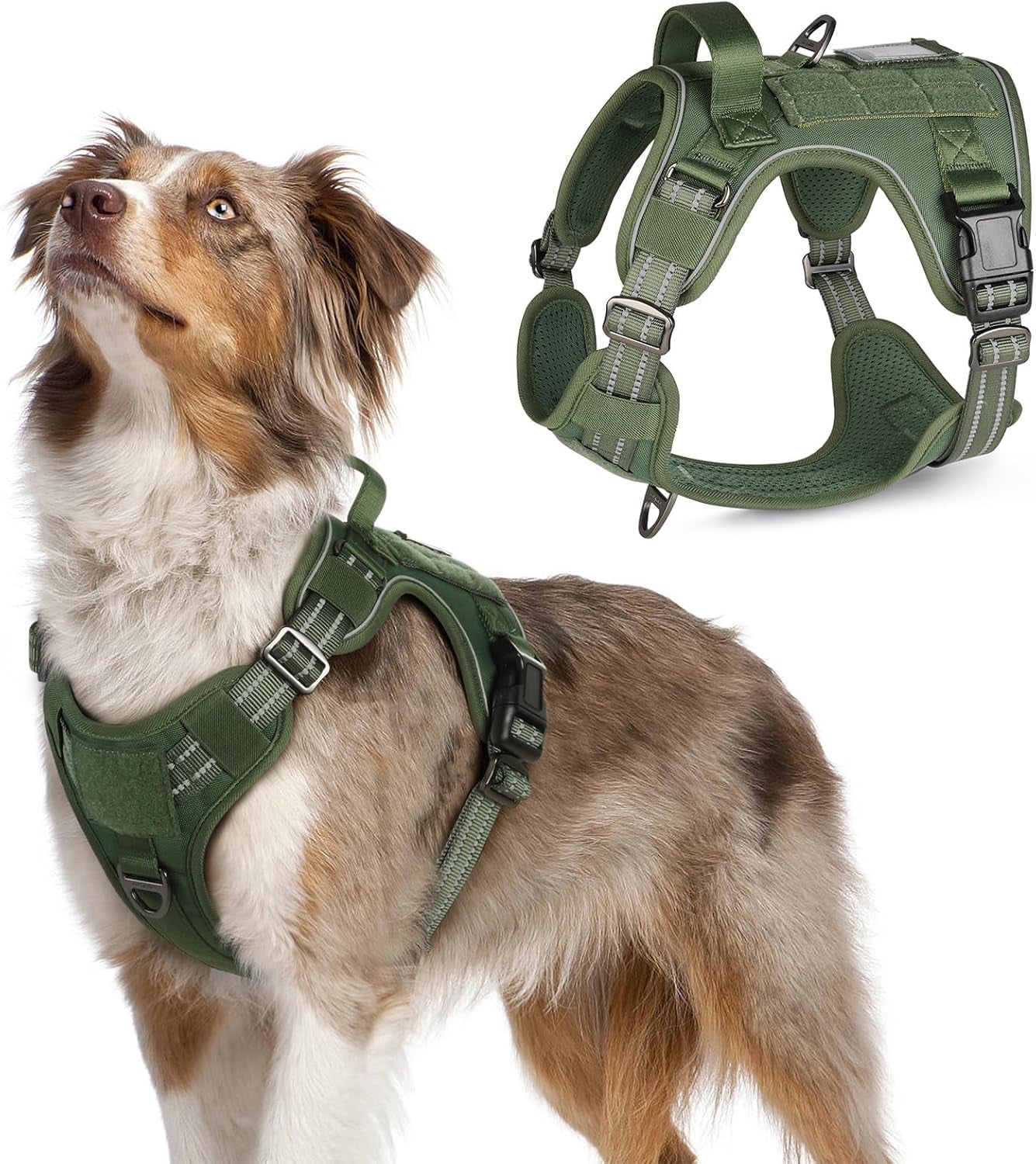 No Pull Tactical Dog Harness Molle Vest Adjustable Medium Large Dogs