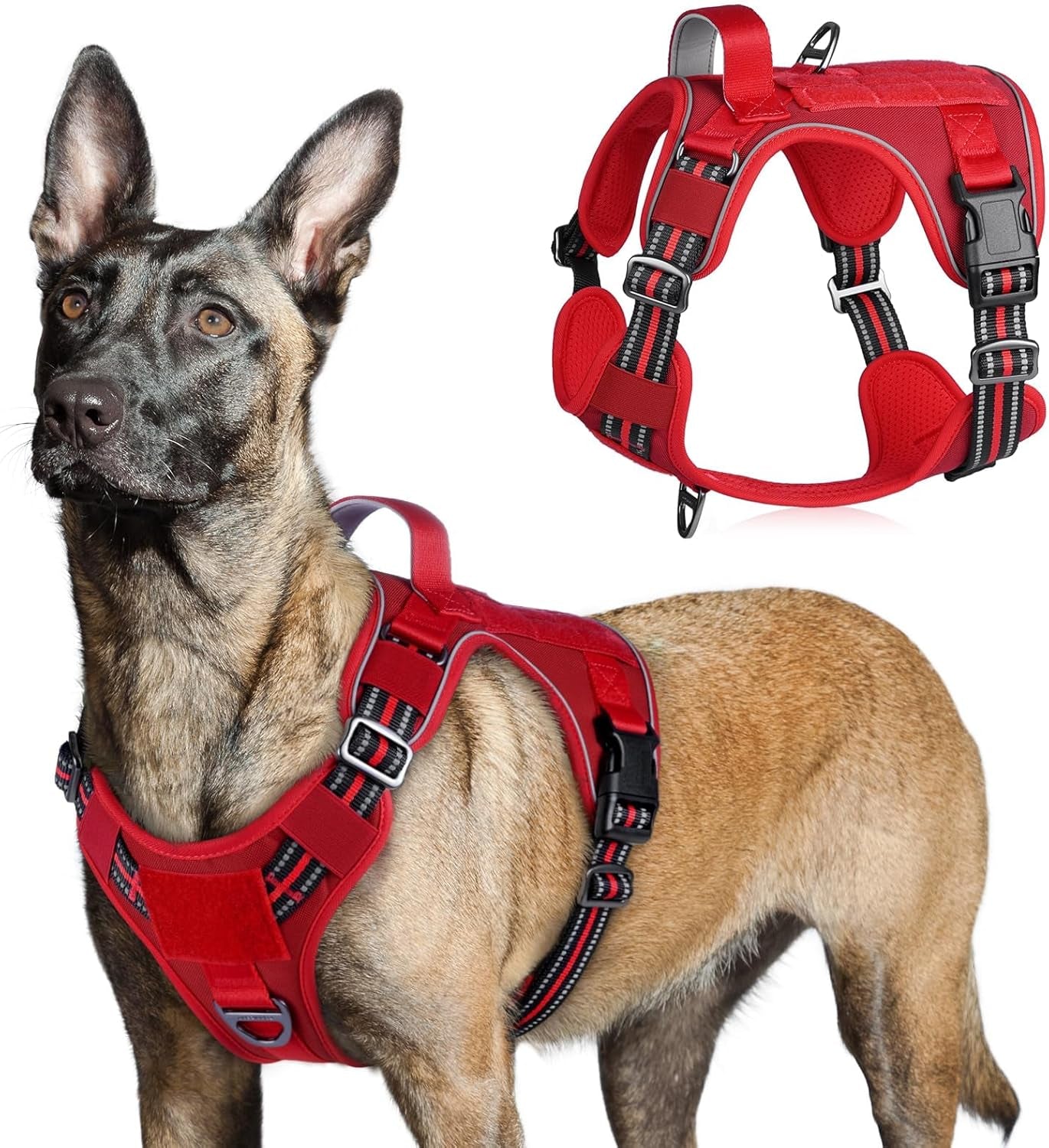 No Pull Tactical Dog Harness Molle Vest Adjustable Medium Large Dogs