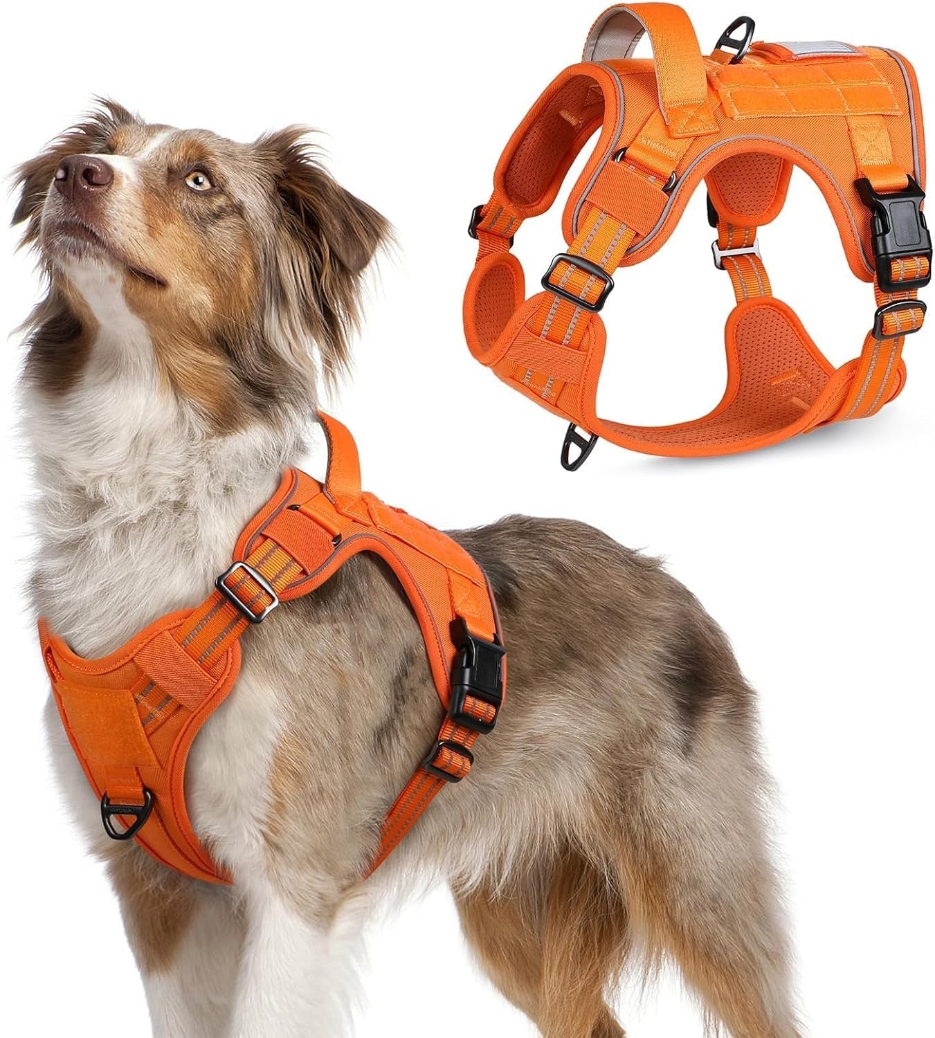 No Pull Tactical Dog Harness Molle Vest Adjustable Medium Large Dogs