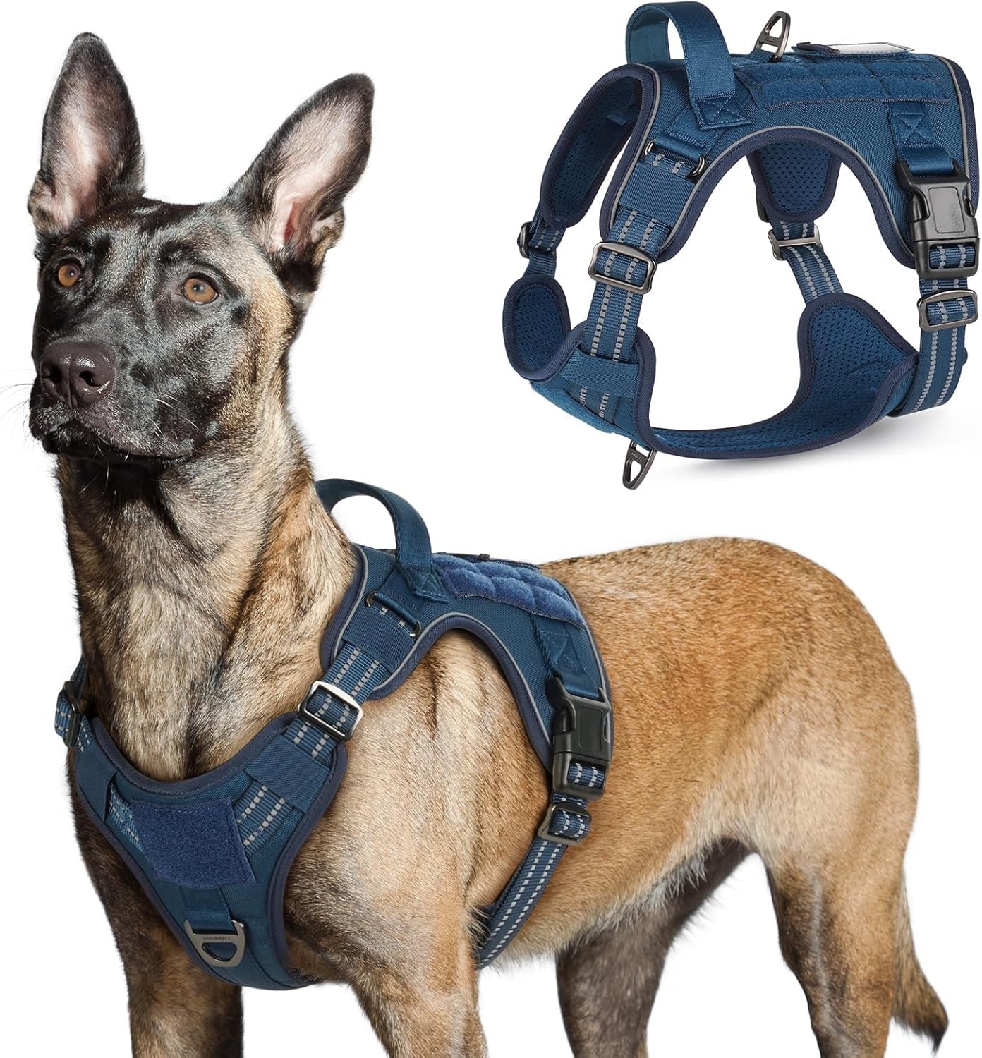 No Pull Tactical Dog Harness Molle Vest Adjustable Medium Large Dogs