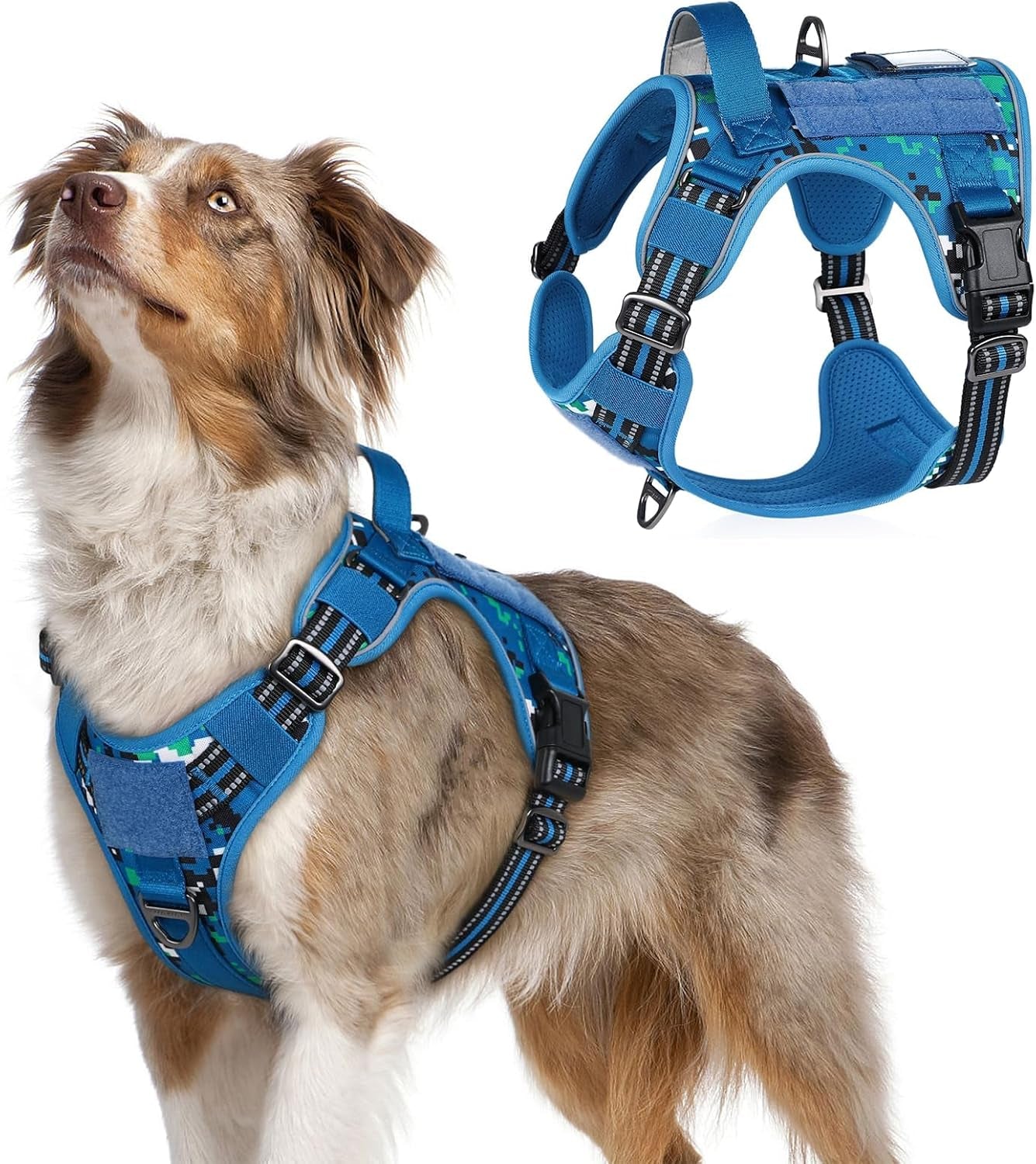 No Pull Tactical Dog Harness Molle Vest Adjustable Medium Large Dogs