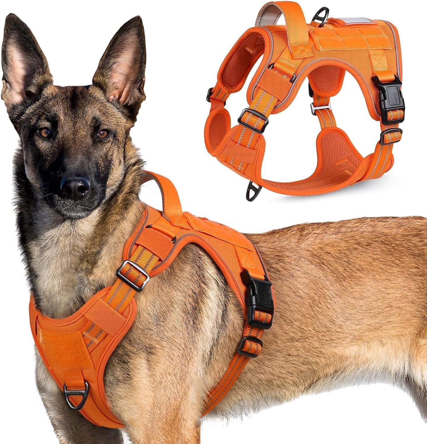 No Pull Tactical Dog Harness Molle Vest Adjustable Medium Large Dogs