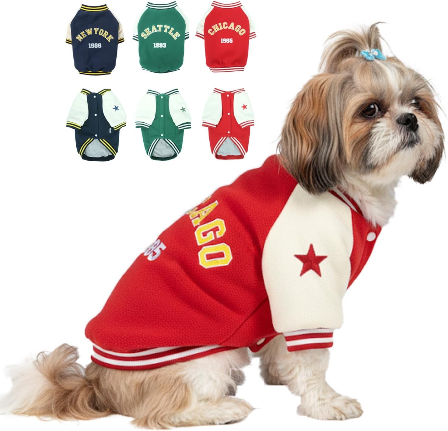 Warm Dog Varsity Jacket Heavyweight Fleece Pet Coat Small-4XL