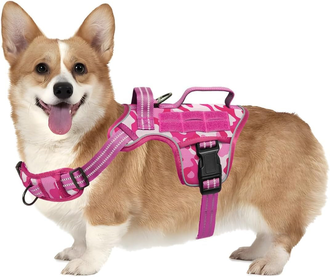 No Pull Tactical Dog Harness Heavy Duty Molle Vest for Medium to XLarge Dogs