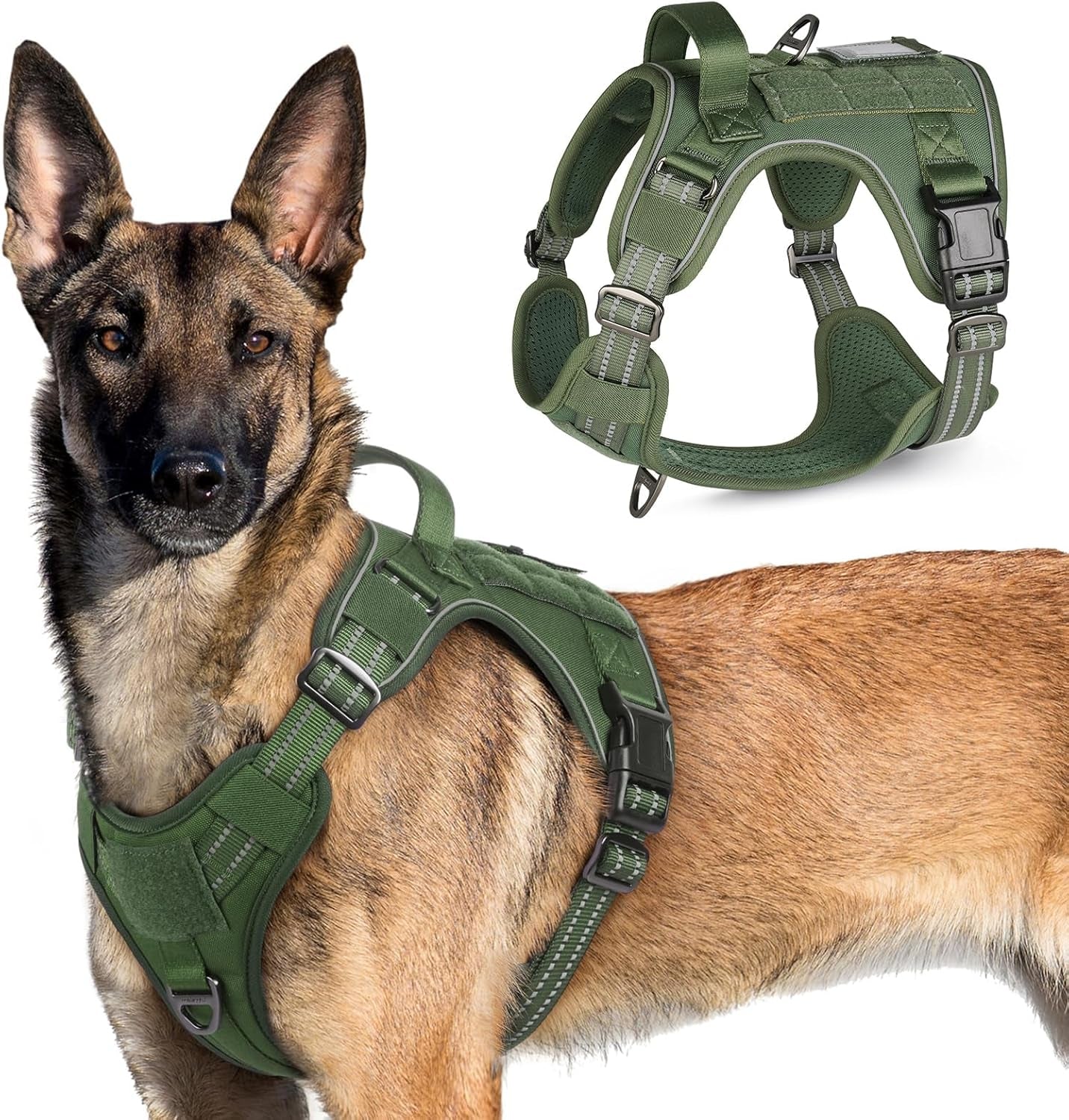 No Pull Tactical Dog Harness Molle Vest Adjustable Medium Large Dogs