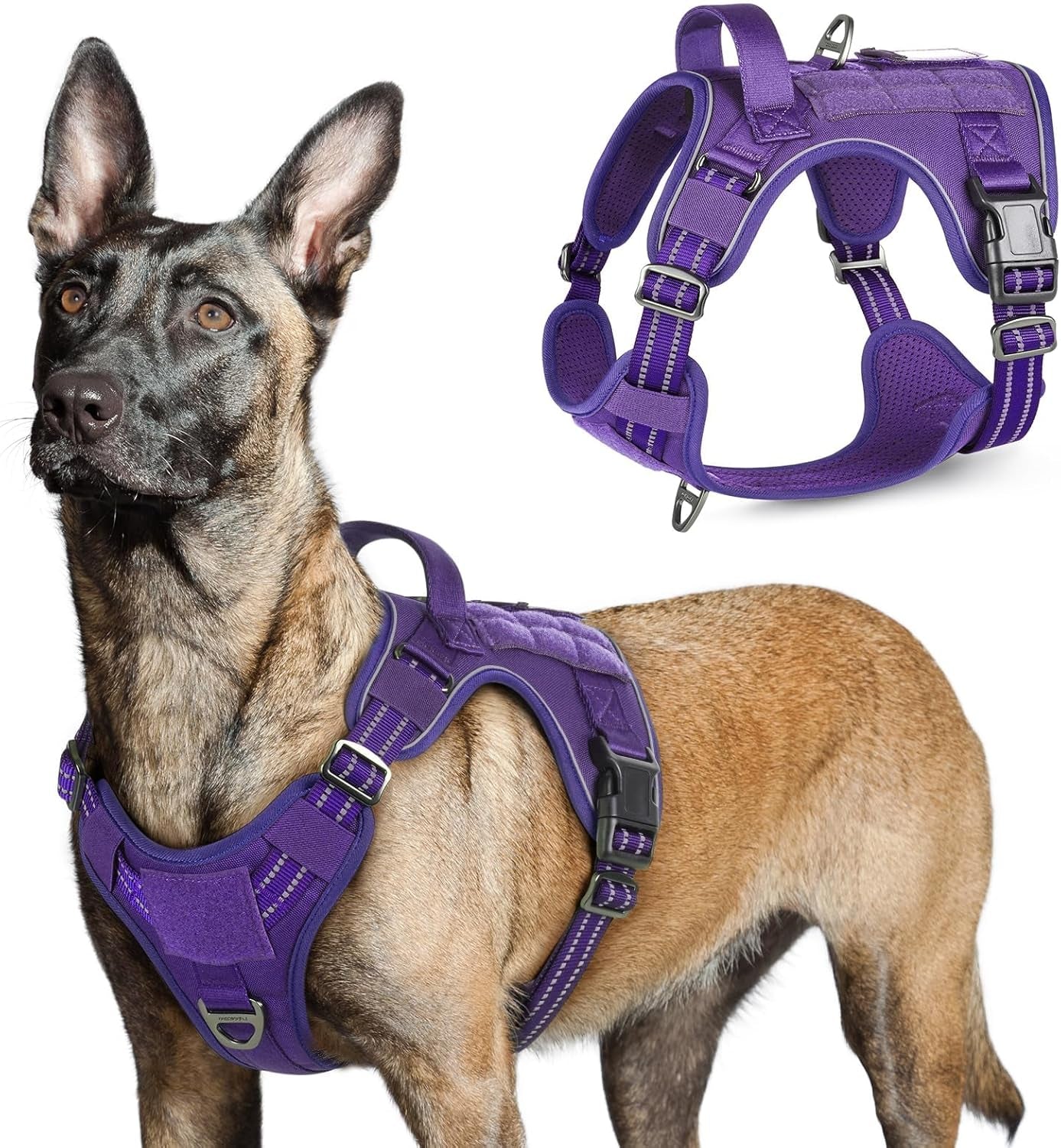 No Pull Tactical Dog Harness Molle Vest Adjustable Medium Large Dogs