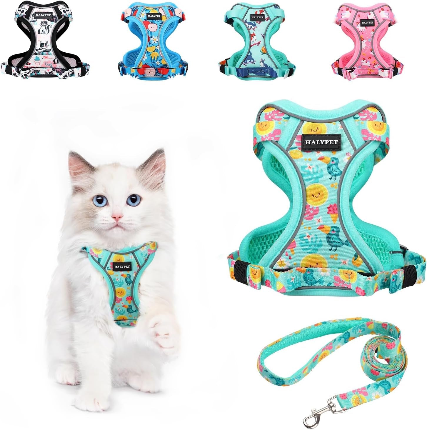 Cat Harness and Leash Set Escape Proof Reflective Adjustable Vest