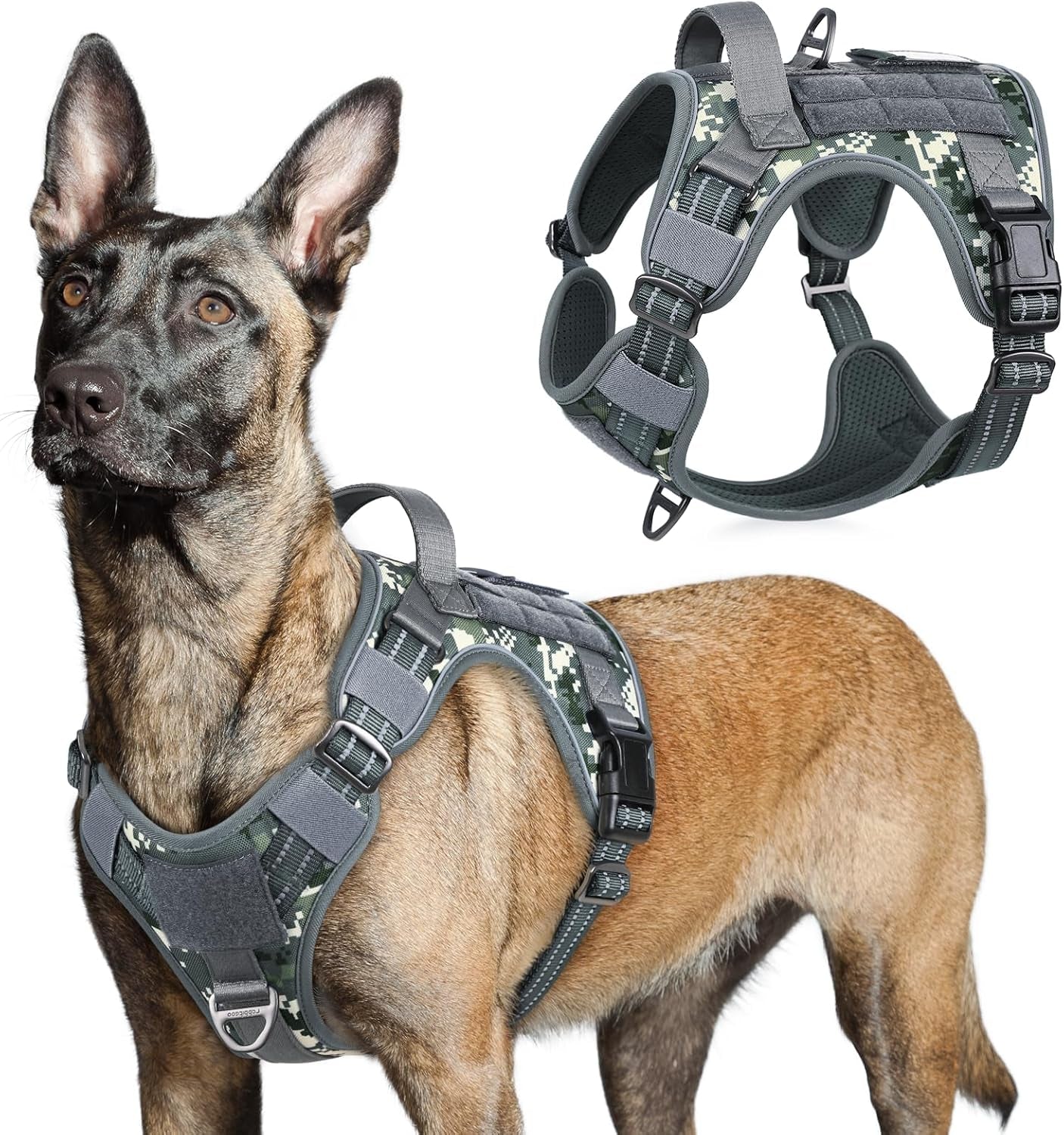 No Pull Tactical Dog Harness Molle Vest Adjustable Medium Large Dogs