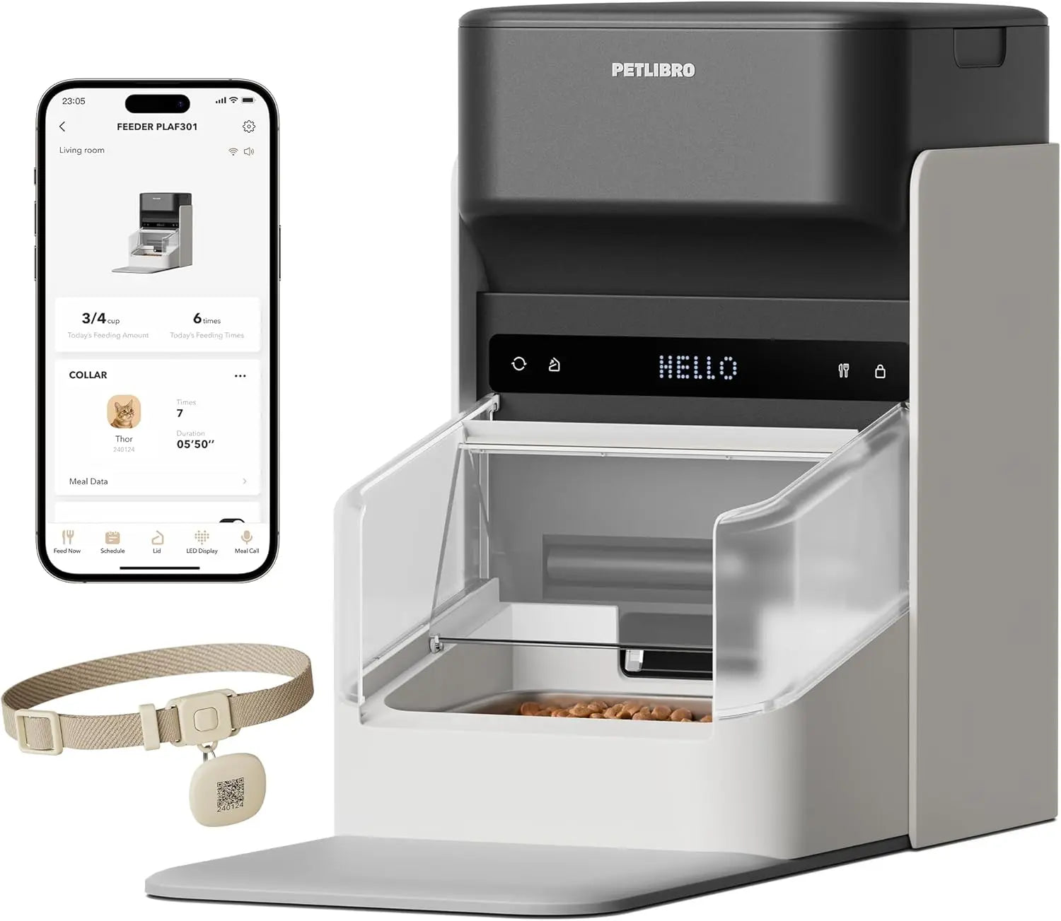 Automatic Cat Feeder with Collar Sensor & App Control for Multi-Cat Homes
