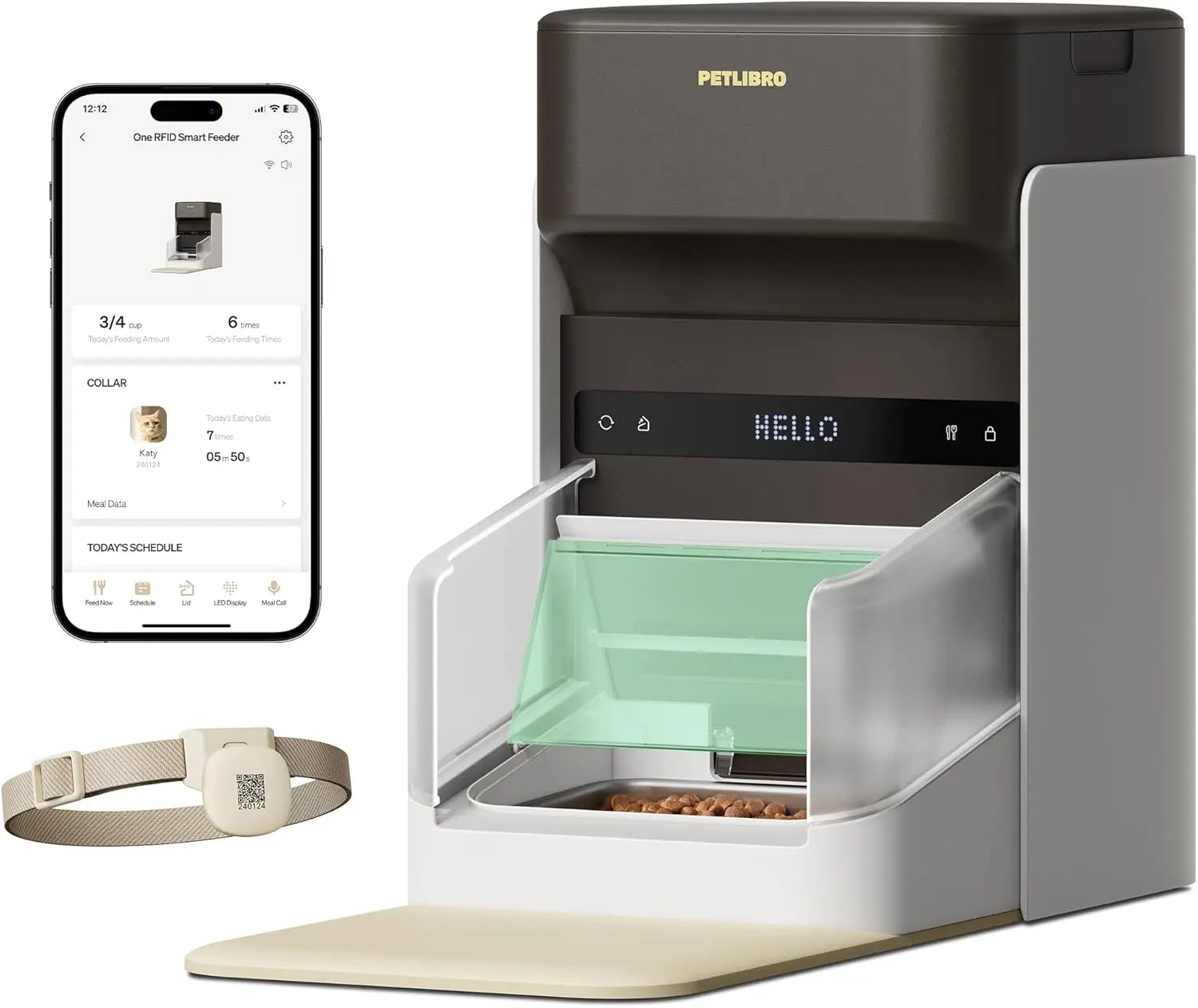 Automatic Cat Feeder with Collar Sensor & App Control for Multi-Cat Homes