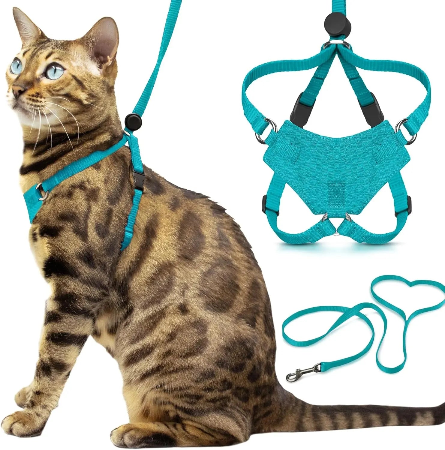 Cat Harness Escape Proof Adjustable Leash Set Reflective Walking Vest