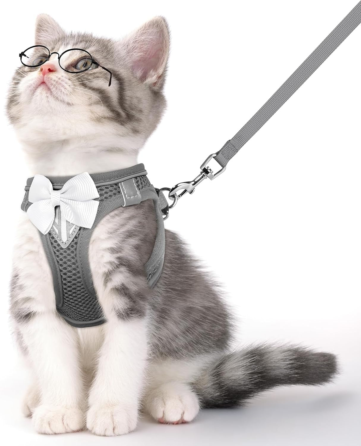Escape Proof Cat Harness Leash Set Reflective Breathable Adjustable