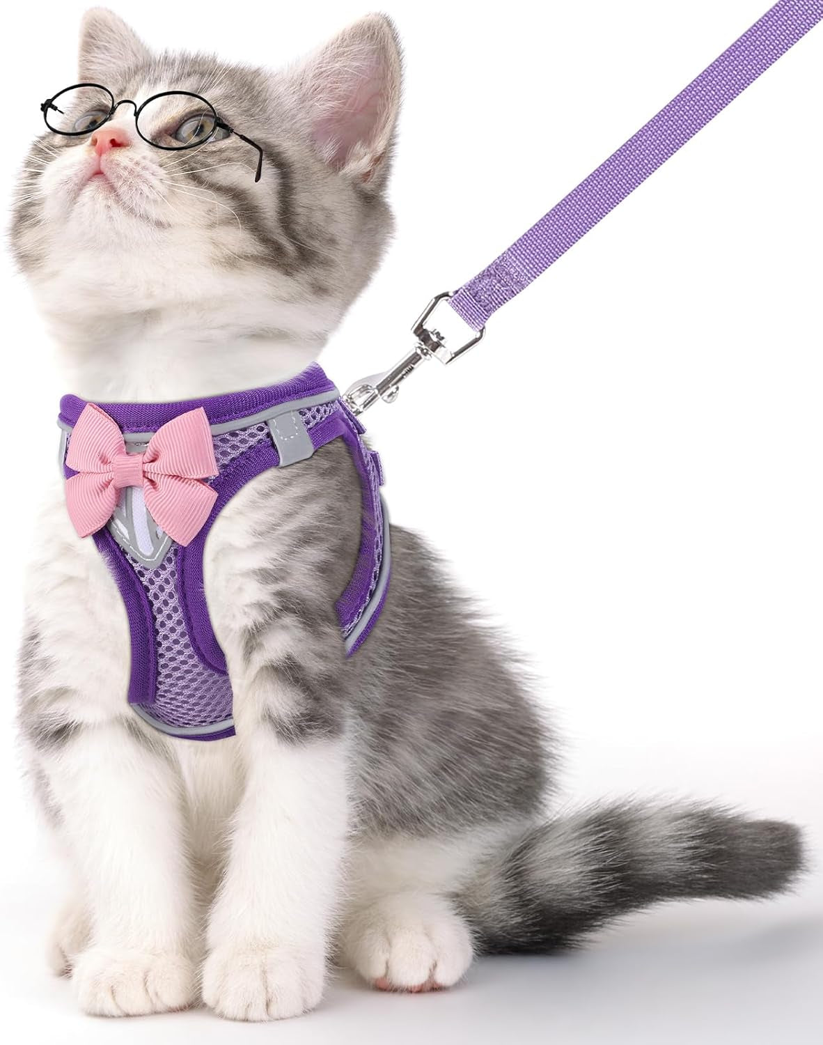 Escape Proof Cat Harness Leash Set Reflective Breathable Adjustable