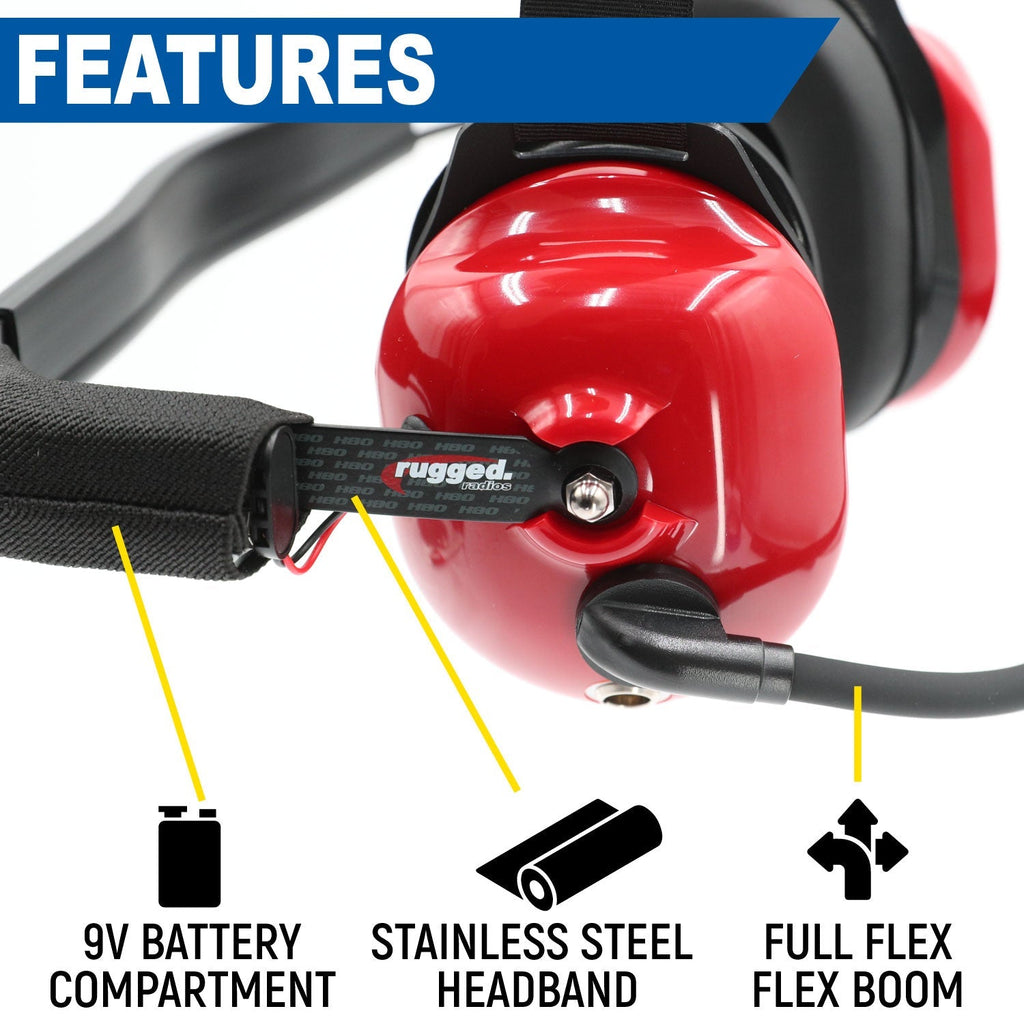 PAIR - H80 Track Talk Linkable Intercom Headsets - Bring The Conversation To The Circle Track NASCAR event