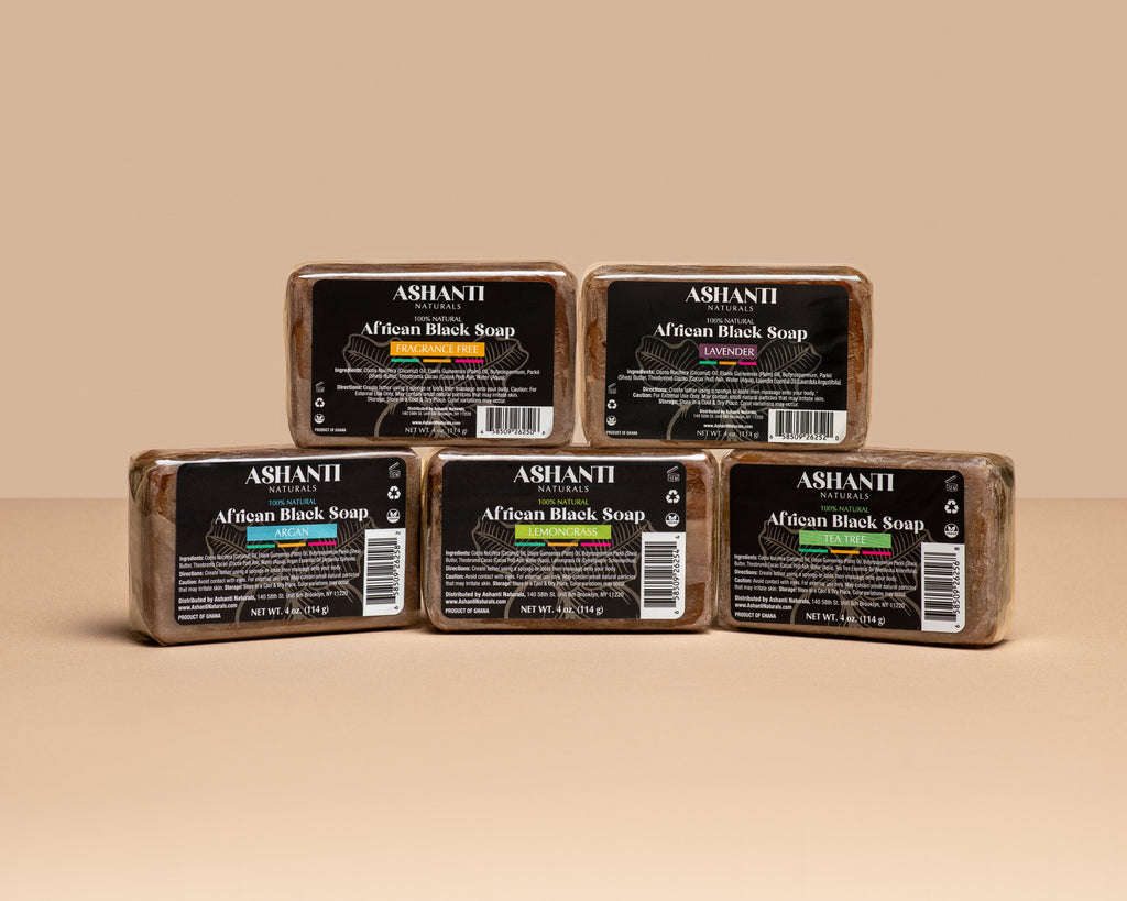 ASHANTI NATURALS 100% African Black Soap - Lemongrass