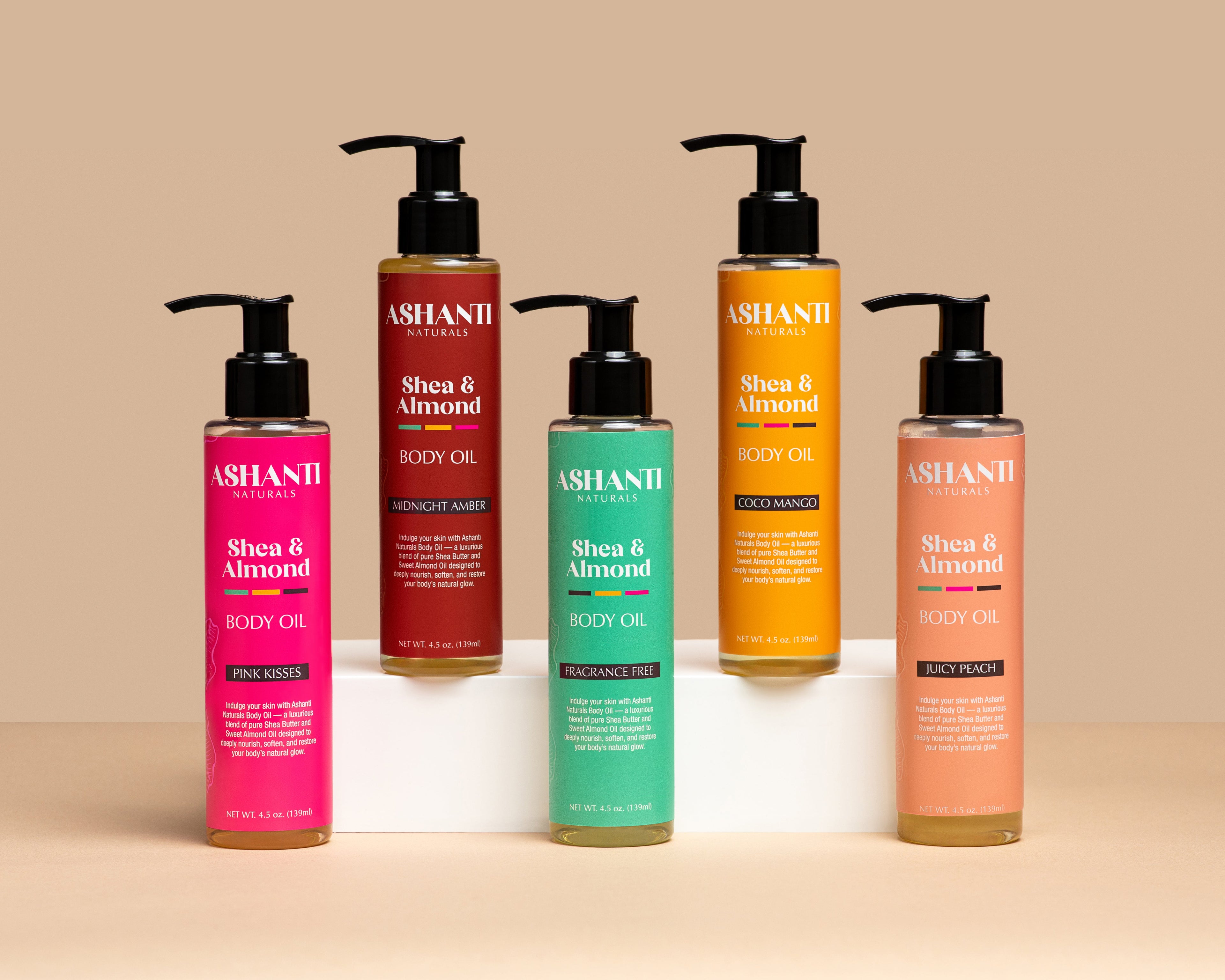 ASHANTI NATURALS Shea & Sweet Almond Body Oil - Fragrance Free
