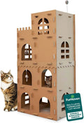 Multi-Level Cardboard Cat House & Scratcher Tower with Catnip & Toys