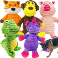 Plush Squeaky Dog Toys 5-Pack Corduroy Set for Medium & Large Dogs