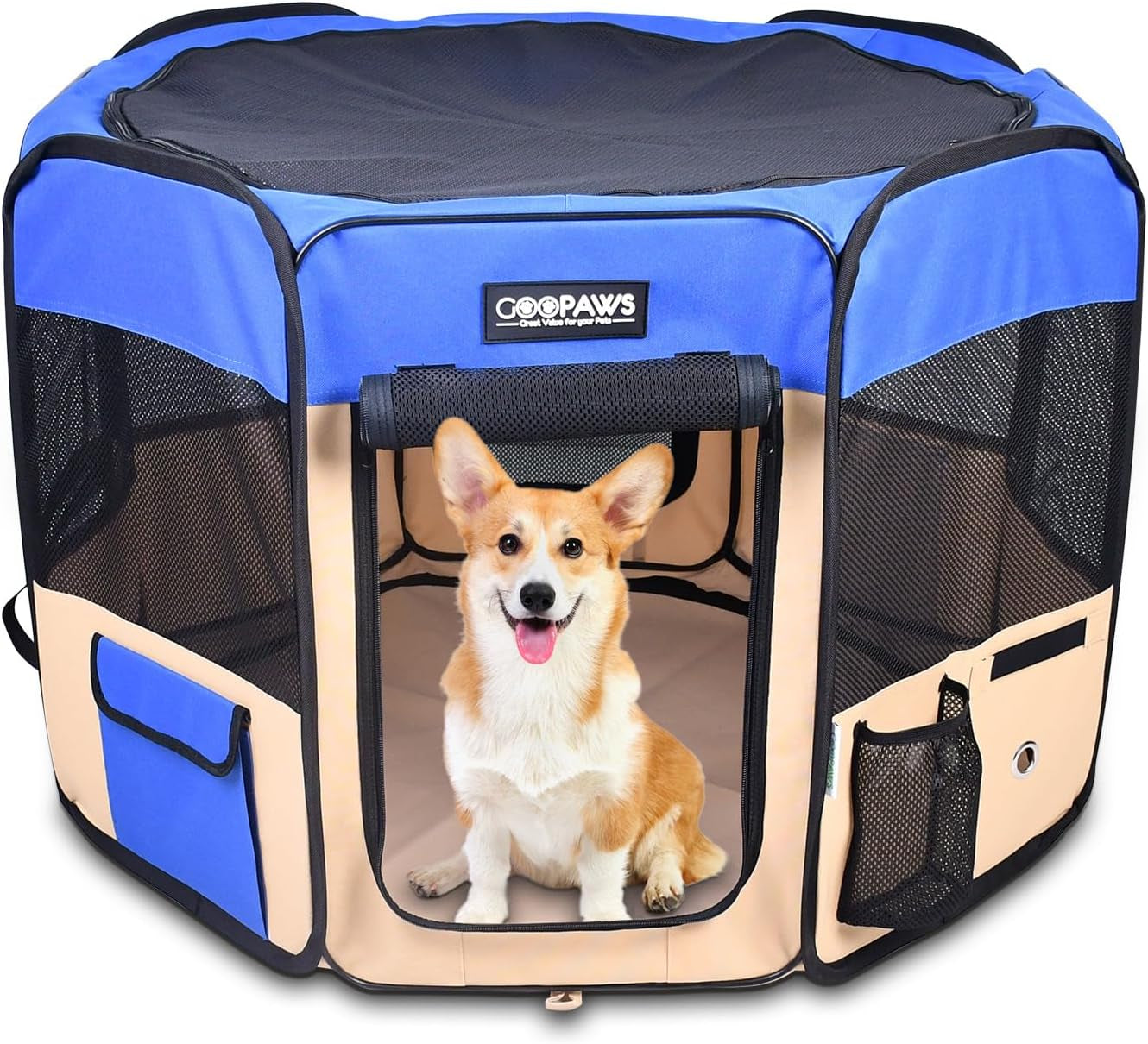 Pop Up Dog Playpen Portable Foldable Pet Exercise Pen Indoor Outdoor Puppy Travel