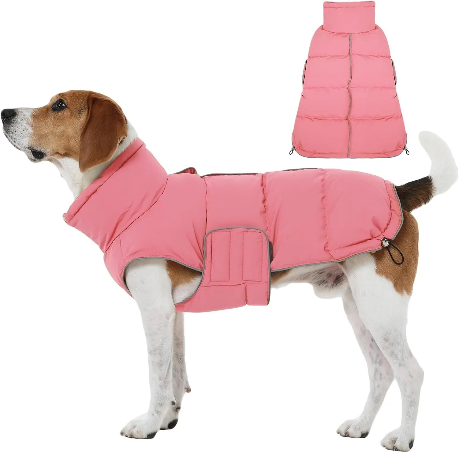 Puffer Waterproof Dog Jacket – Warm Winter Coat XS–3XL, Reflective & Adjustable