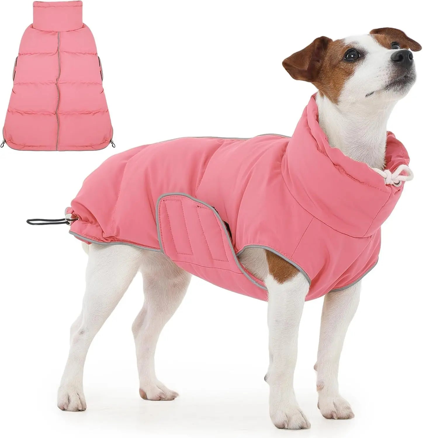 Puffer Waterproof Dog Jacket – Warm Winter Coat XS–3XL, Reflective & Adjustable