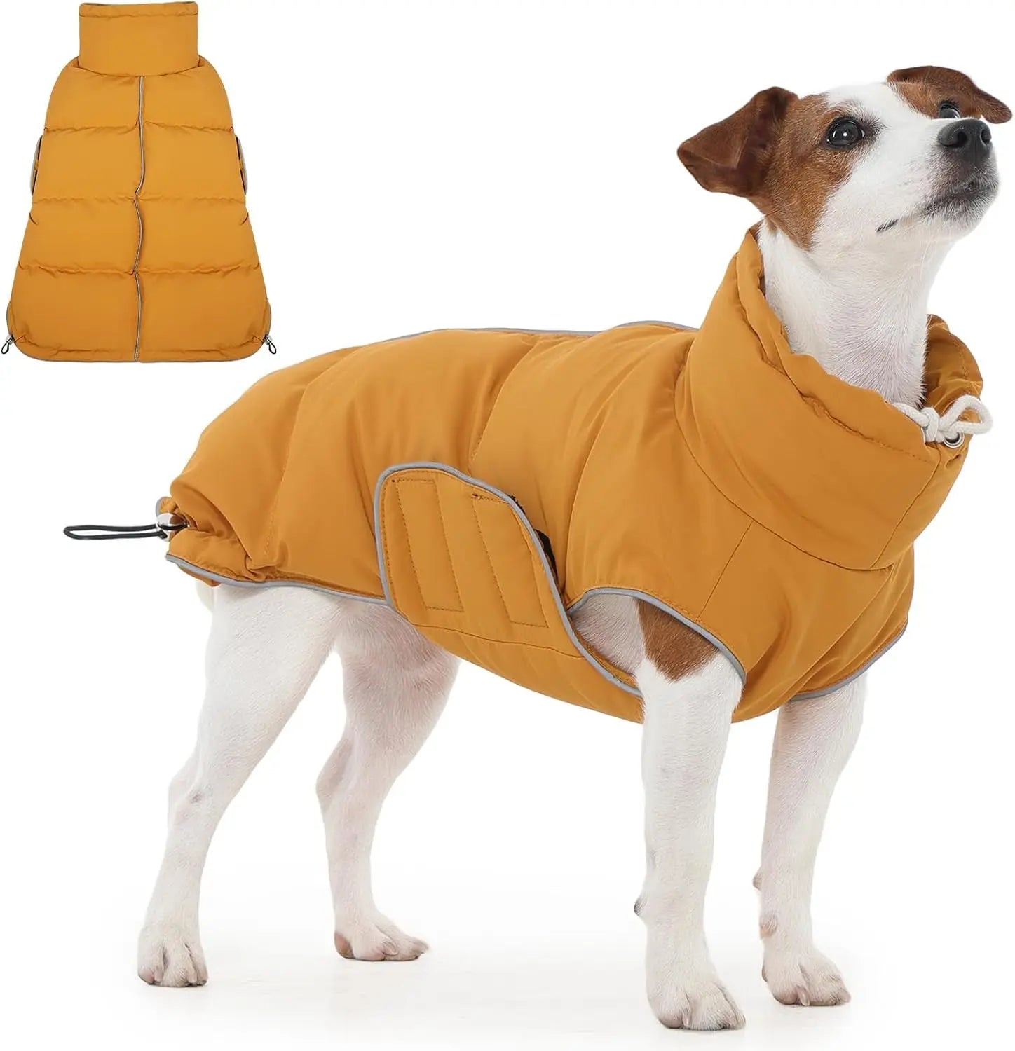 Puffer Waterproof Dog Jacket – Warm Winter Coat XS–3XL, Reflective & Adjustable
