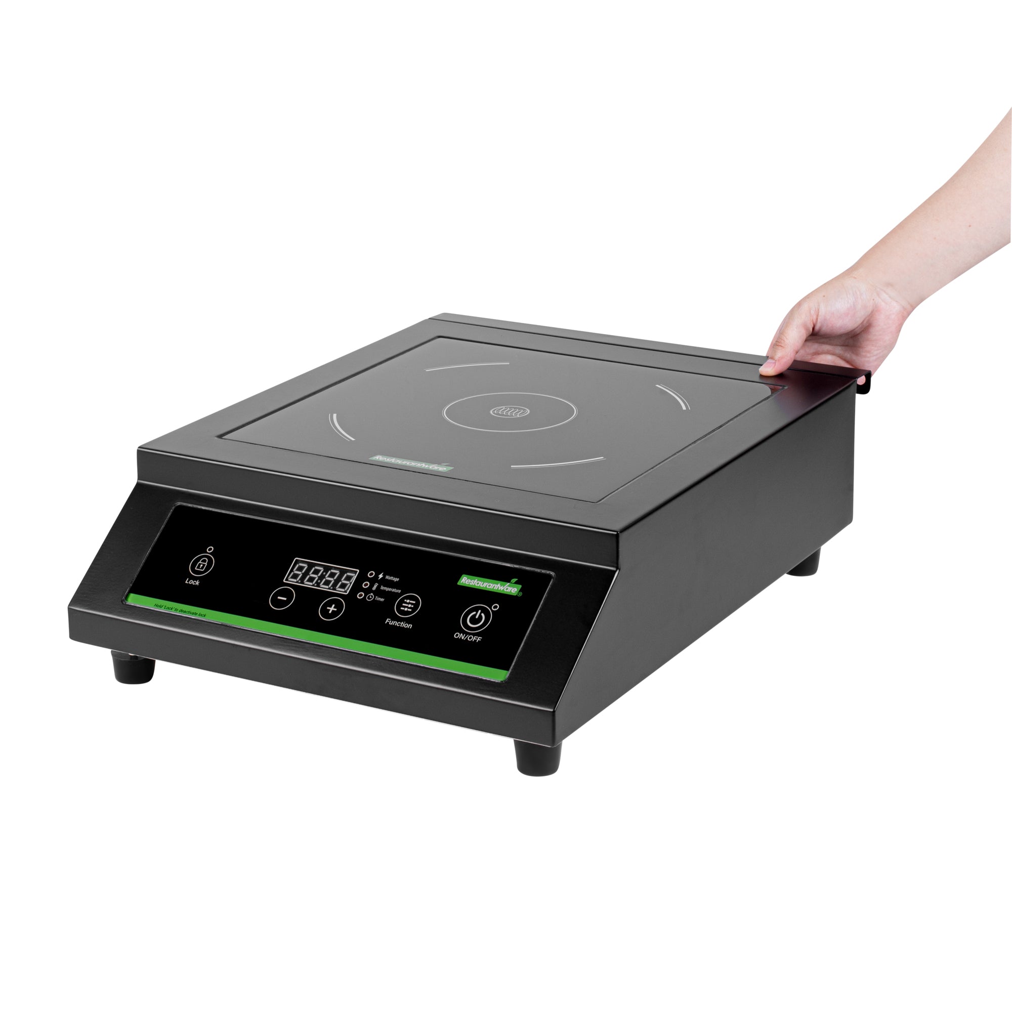 Kitchen Tek Black Steel Heavy-Duty Induction Cooktop - 240V, 3500 Watts - 20" x 15" x 5 3/4" - 1 count box