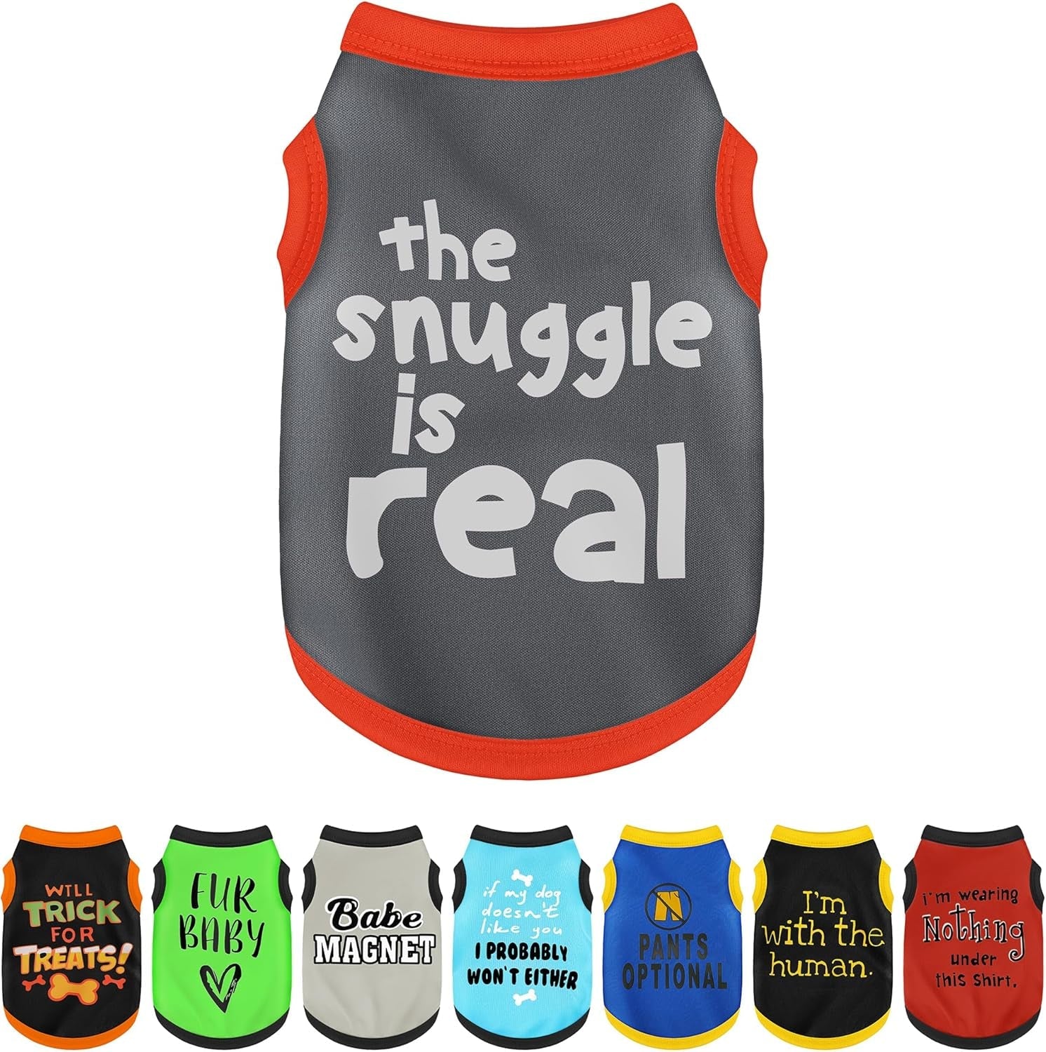 Dog Shirt Set 8 Pack Breathable Puppy Clothes Summer Fall XS-3XL