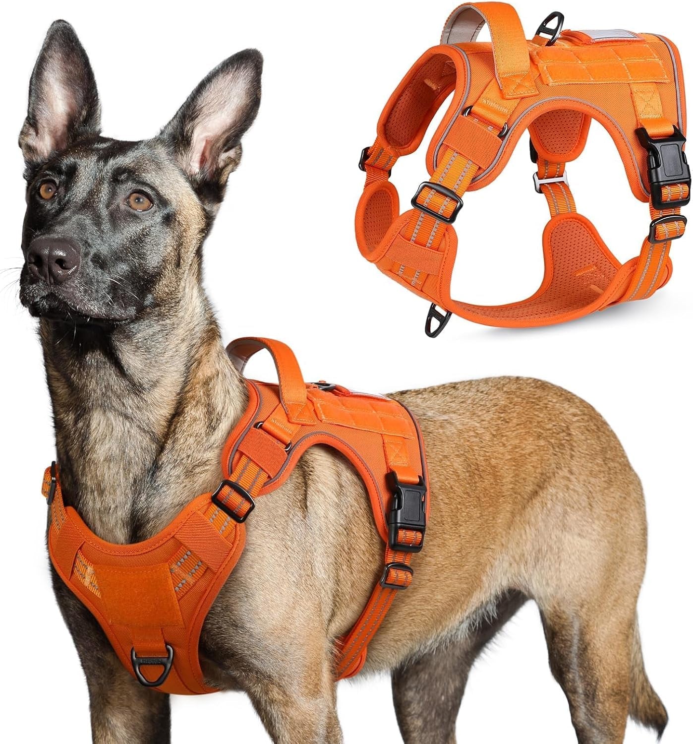 No Pull Tactical Dog Harness Molle Vest Adjustable Medium Large Dogs
