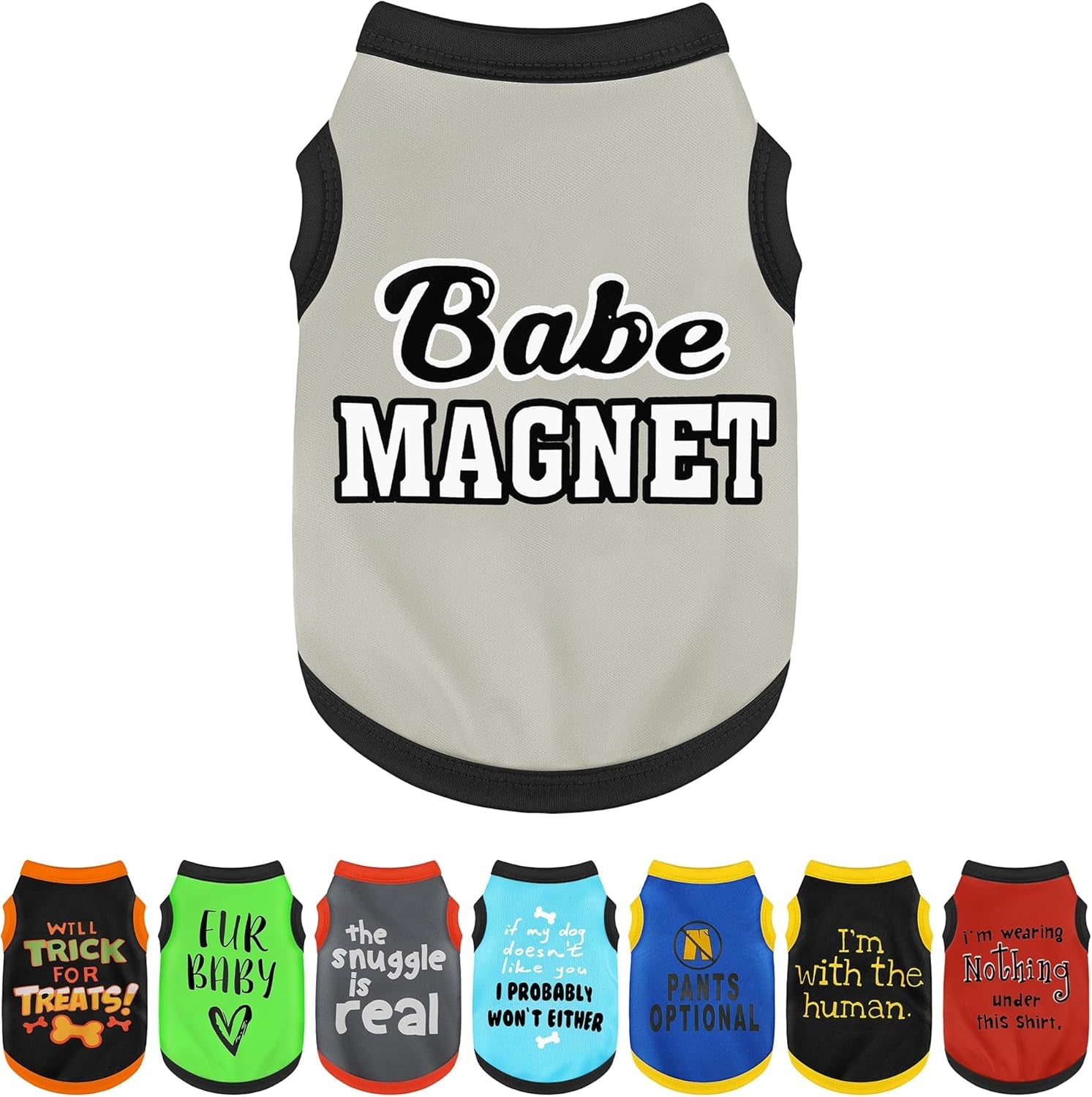 Dog Shirt Set 8 Pack Breathable Puppy Clothes Summer Fall XS-3XL