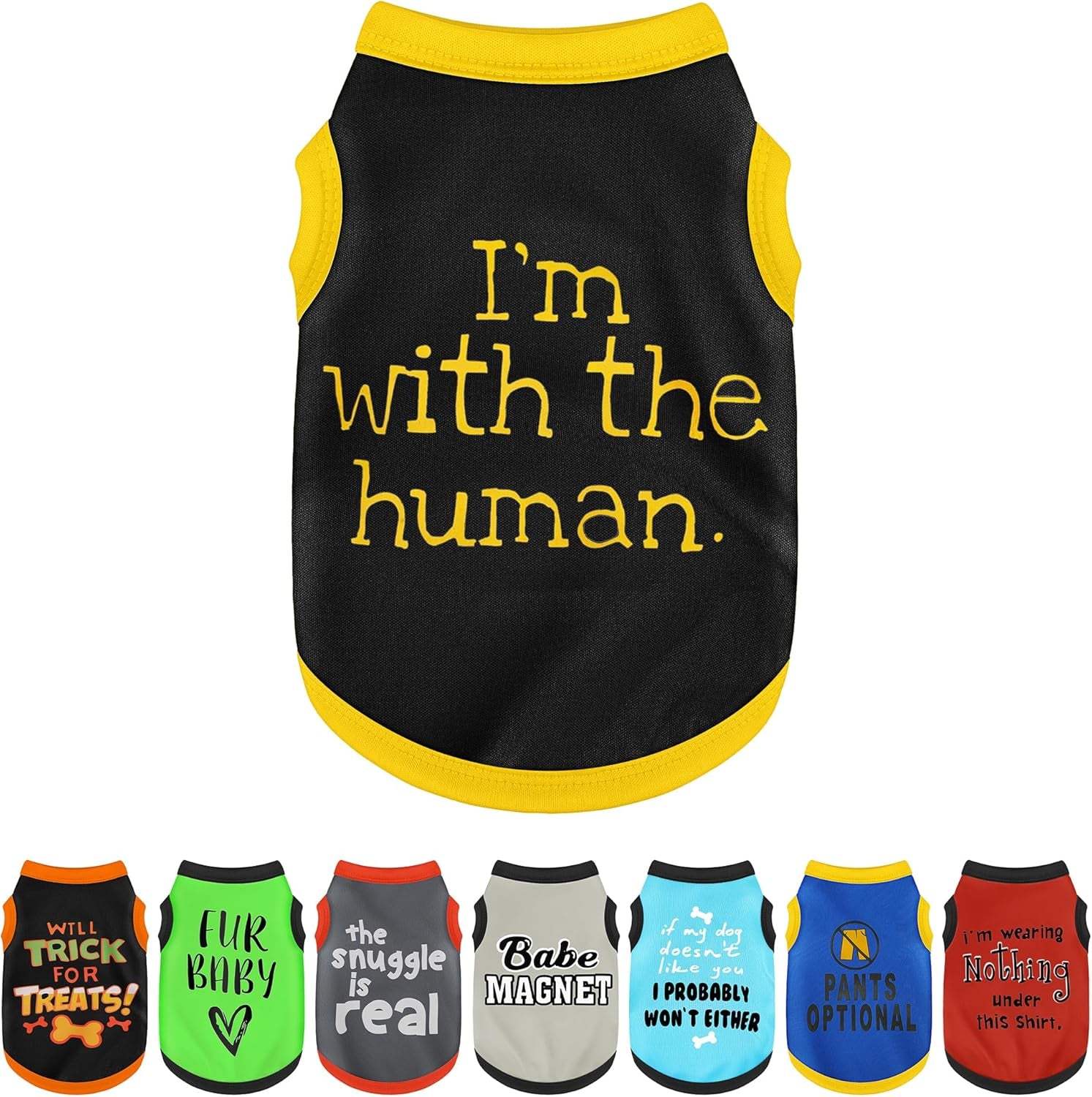 Dog Shirt Set 8 Pack Breathable Puppy Clothes Summer Fall XS-3XL
