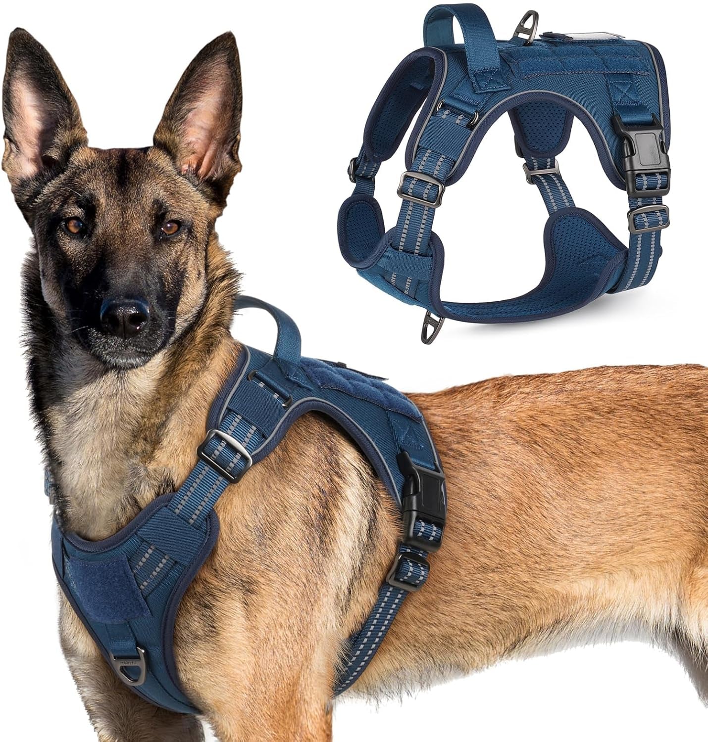 No Pull Tactical Dog Harness Molle Vest Adjustable Medium Large Dogs