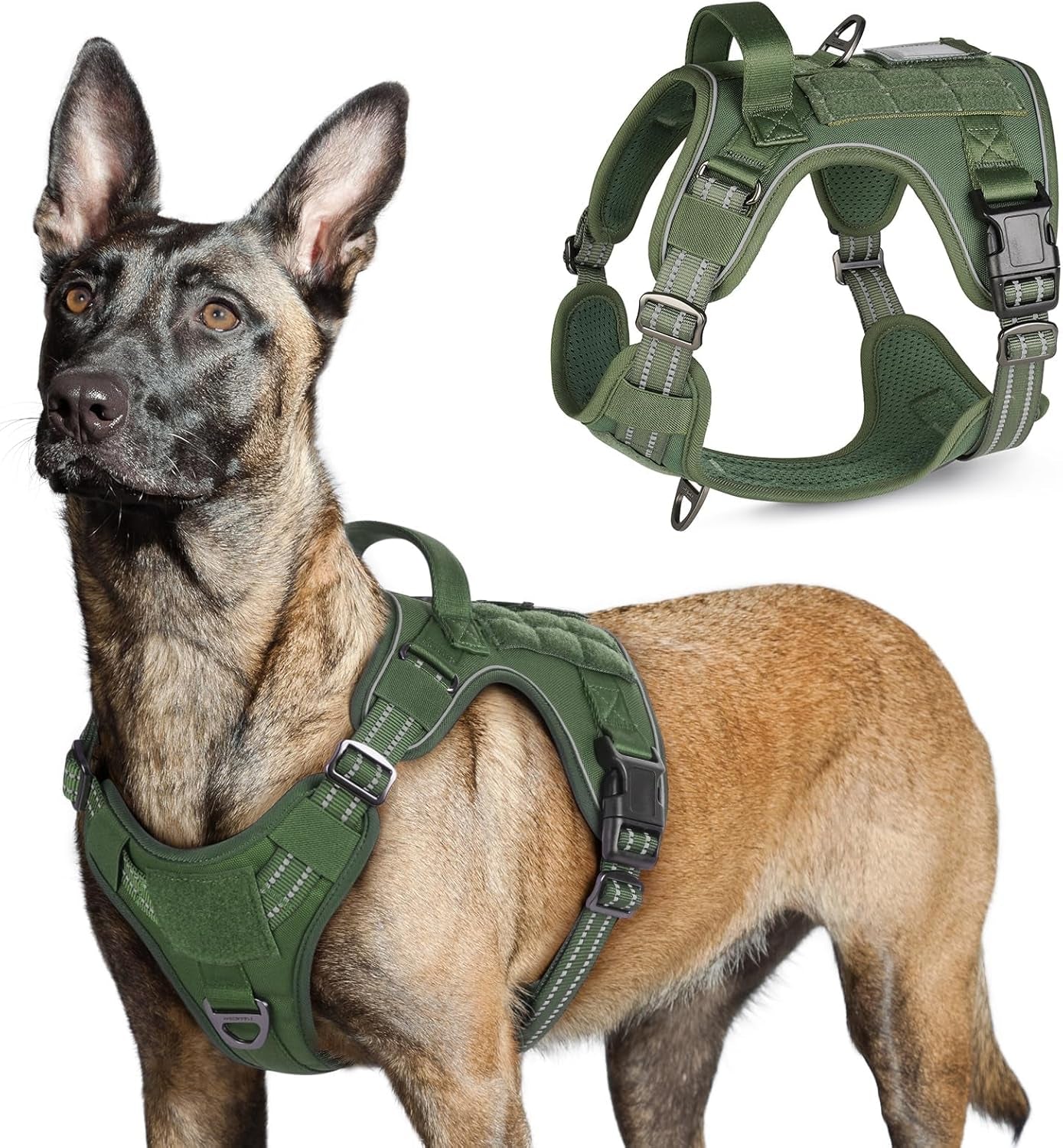 No Pull Tactical Dog Harness Molle Vest Adjustable Medium Large Dogs