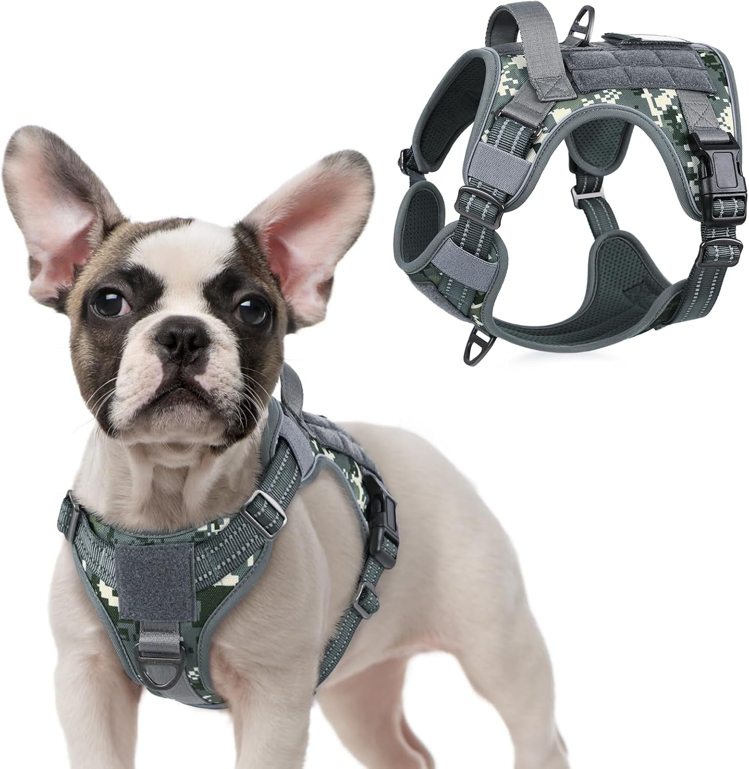 No Pull Tactical Dog Harness Molle Vest Adjustable Medium Large Dogs