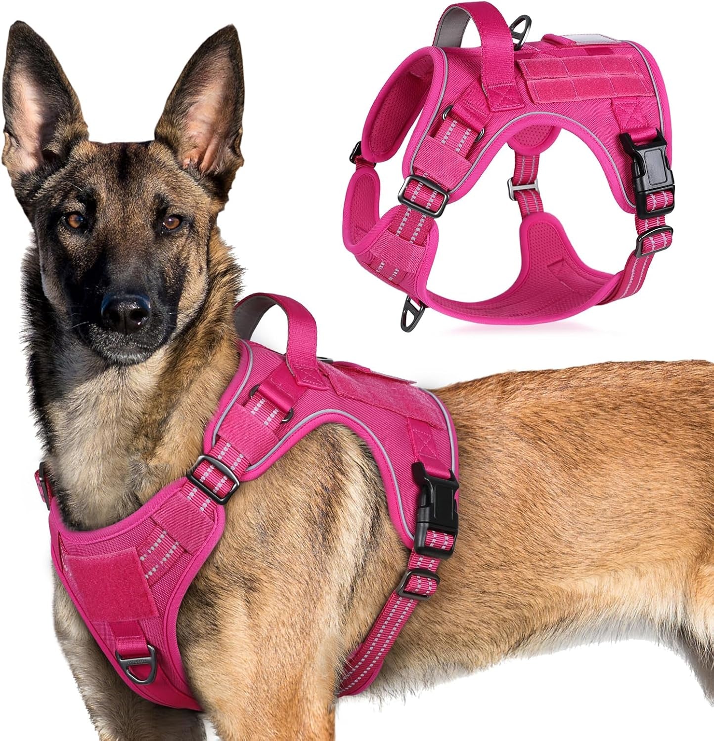 No Pull Tactical Dog Harness Molle Vest Adjustable Medium Large Dogs